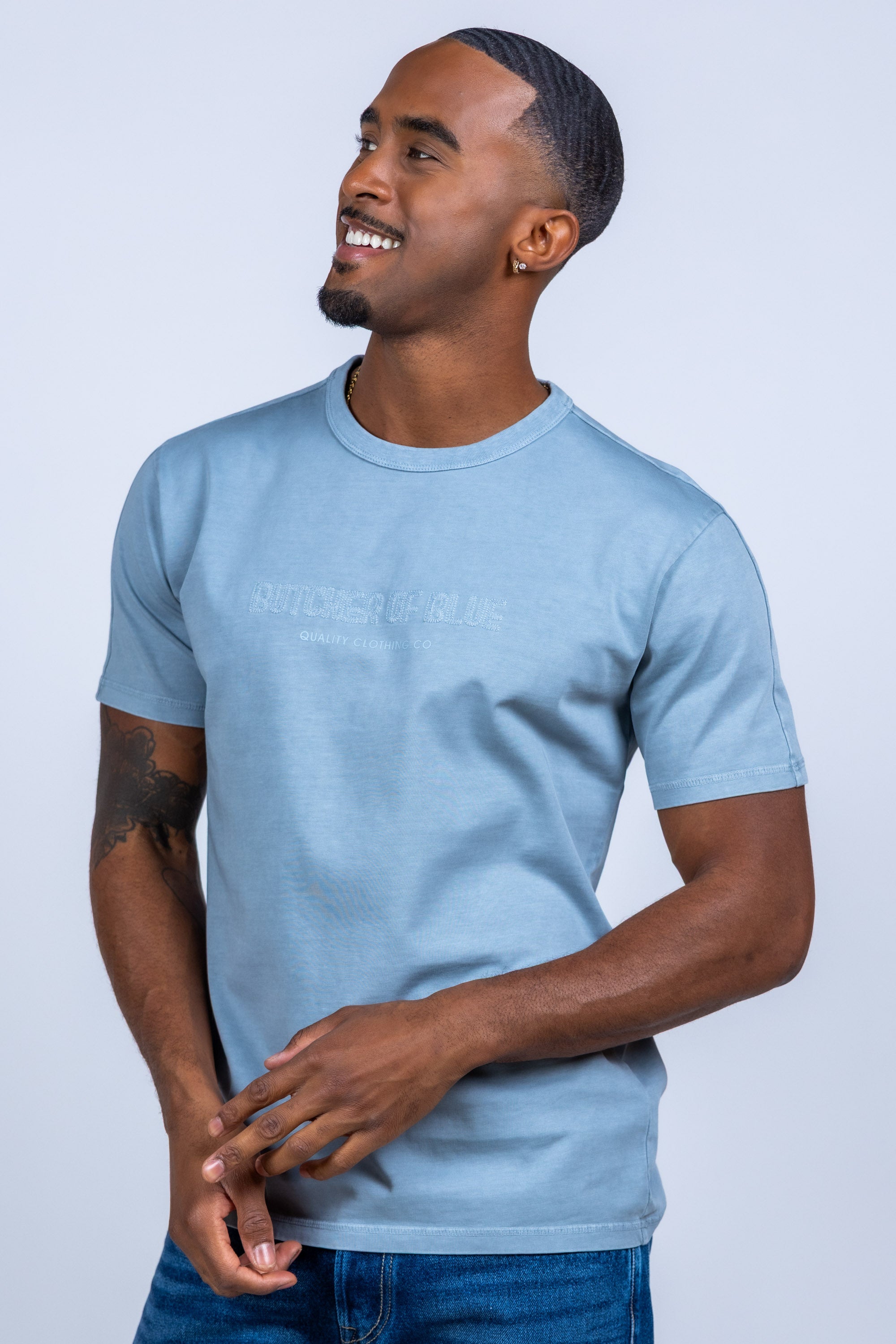 T-shirt met tekst - Bleu