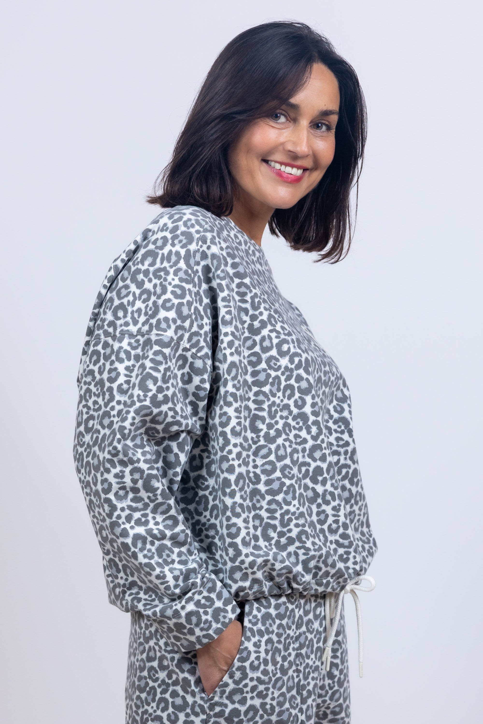 Sweater met print - Middengrijs