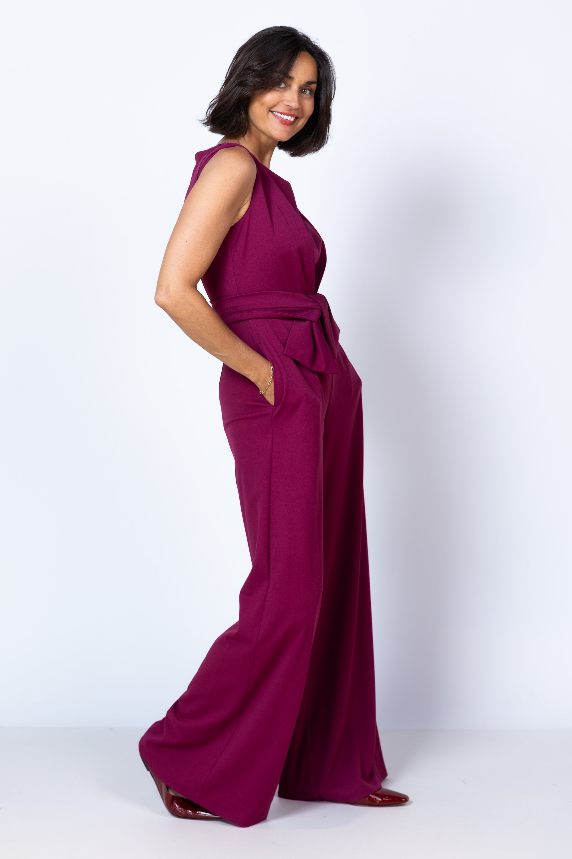 Jumpsuit met strik - Rood