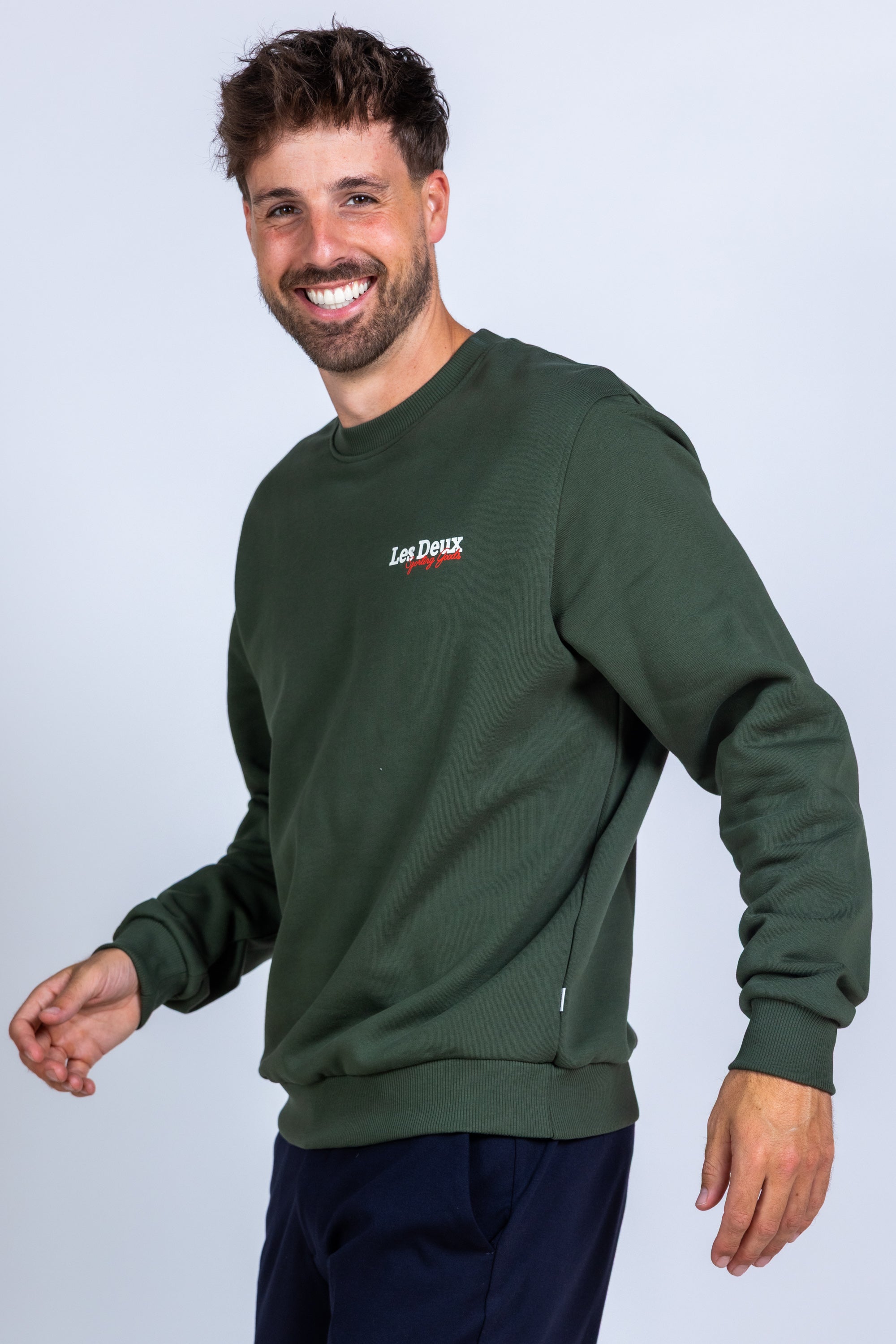 Sweater met print - Olijfgroen