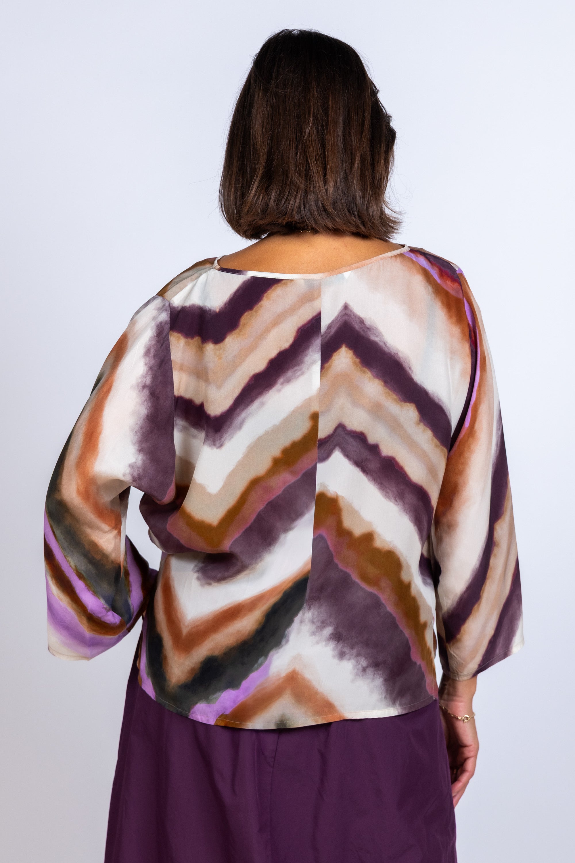 Blouse met print - Zand