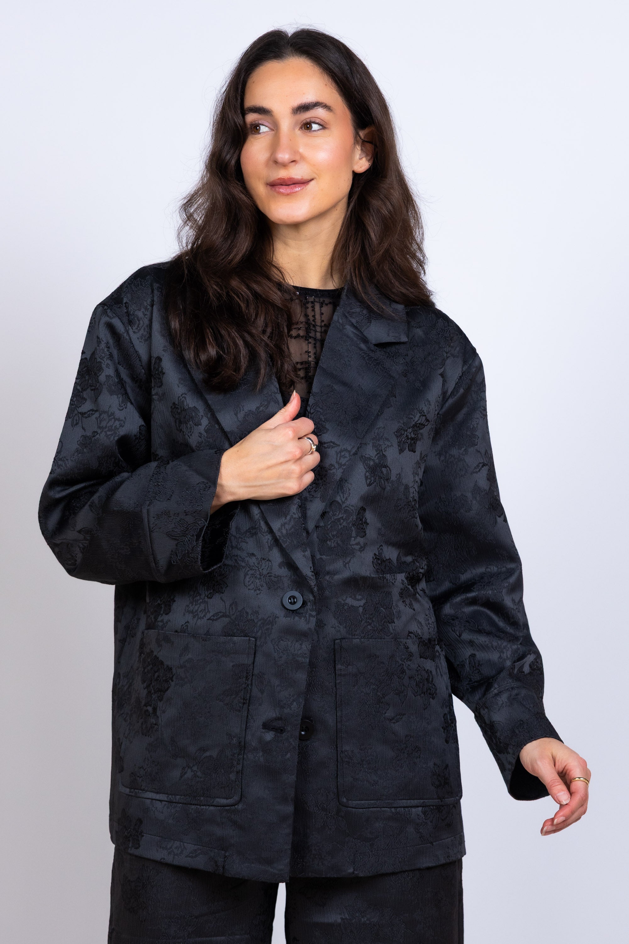 Blazer met patroon - Antraciet