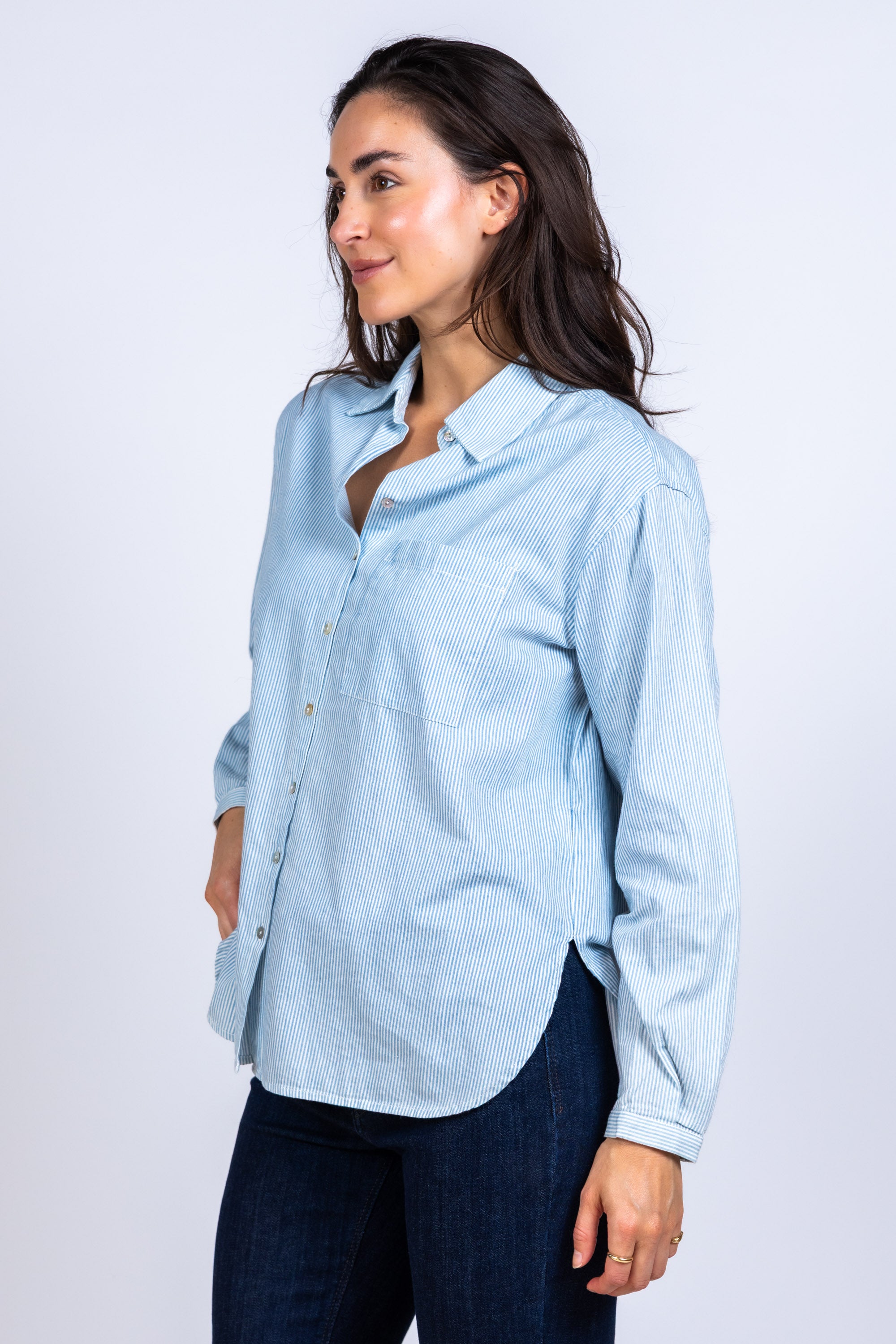Gestreepte blouse - Bleu