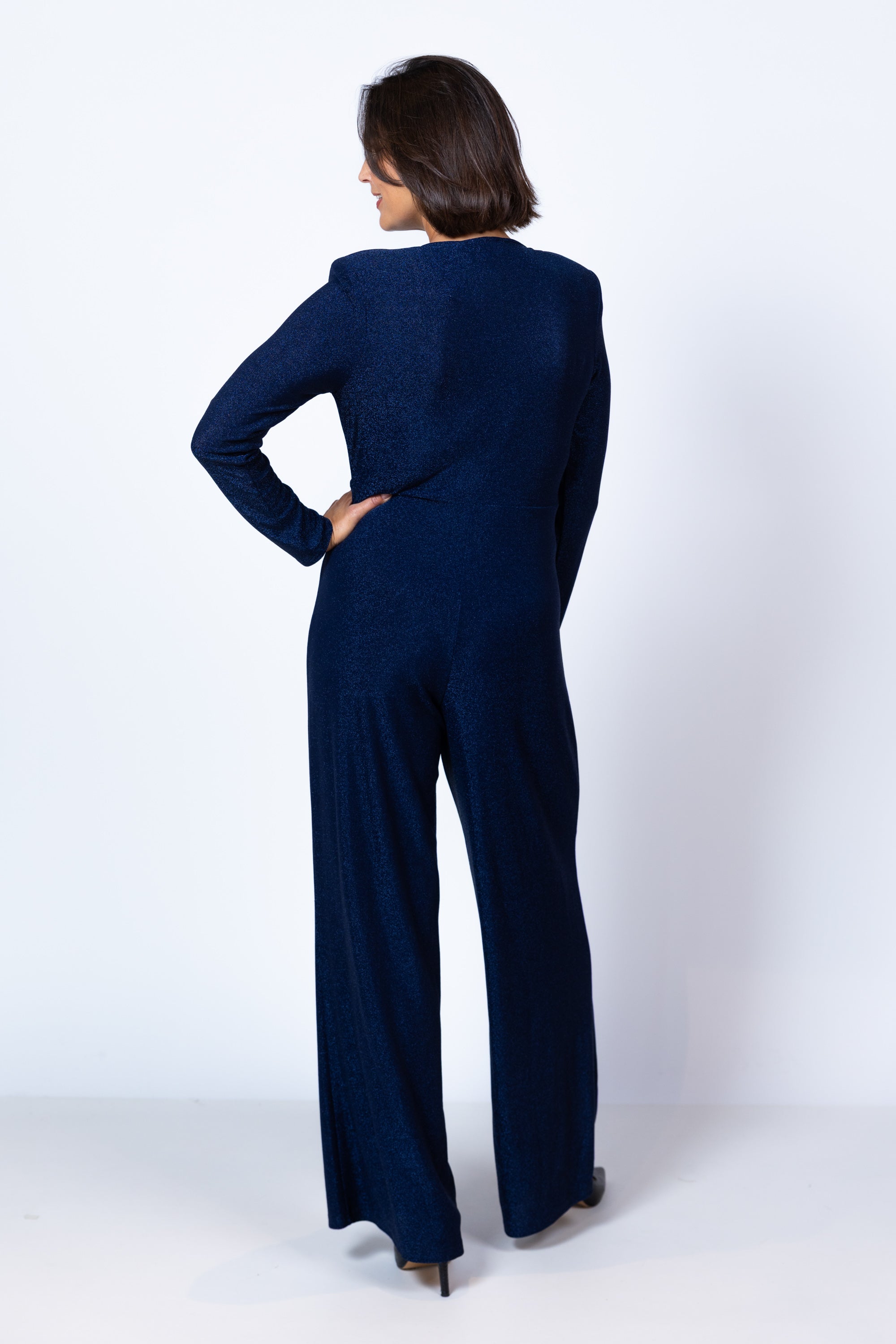 Jumpsuit met v-hals - Inkt