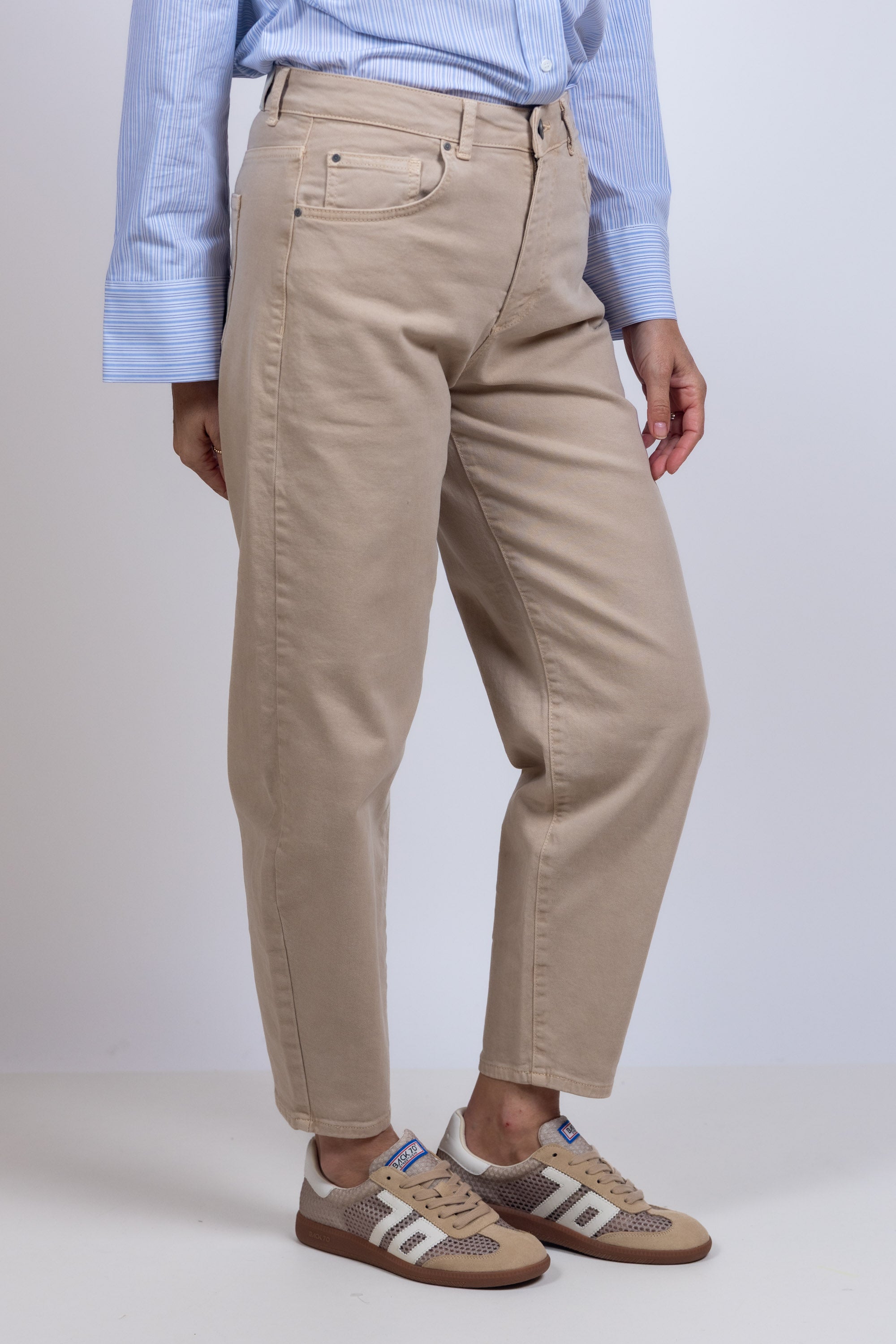 Jeans met balloon fit - Zand