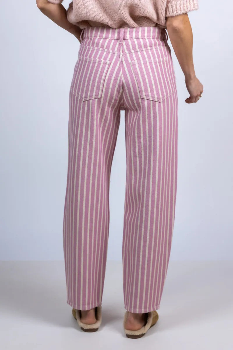BY-BAR BY-BAR LEW PINK ROCKY Broek met strepen - Roze