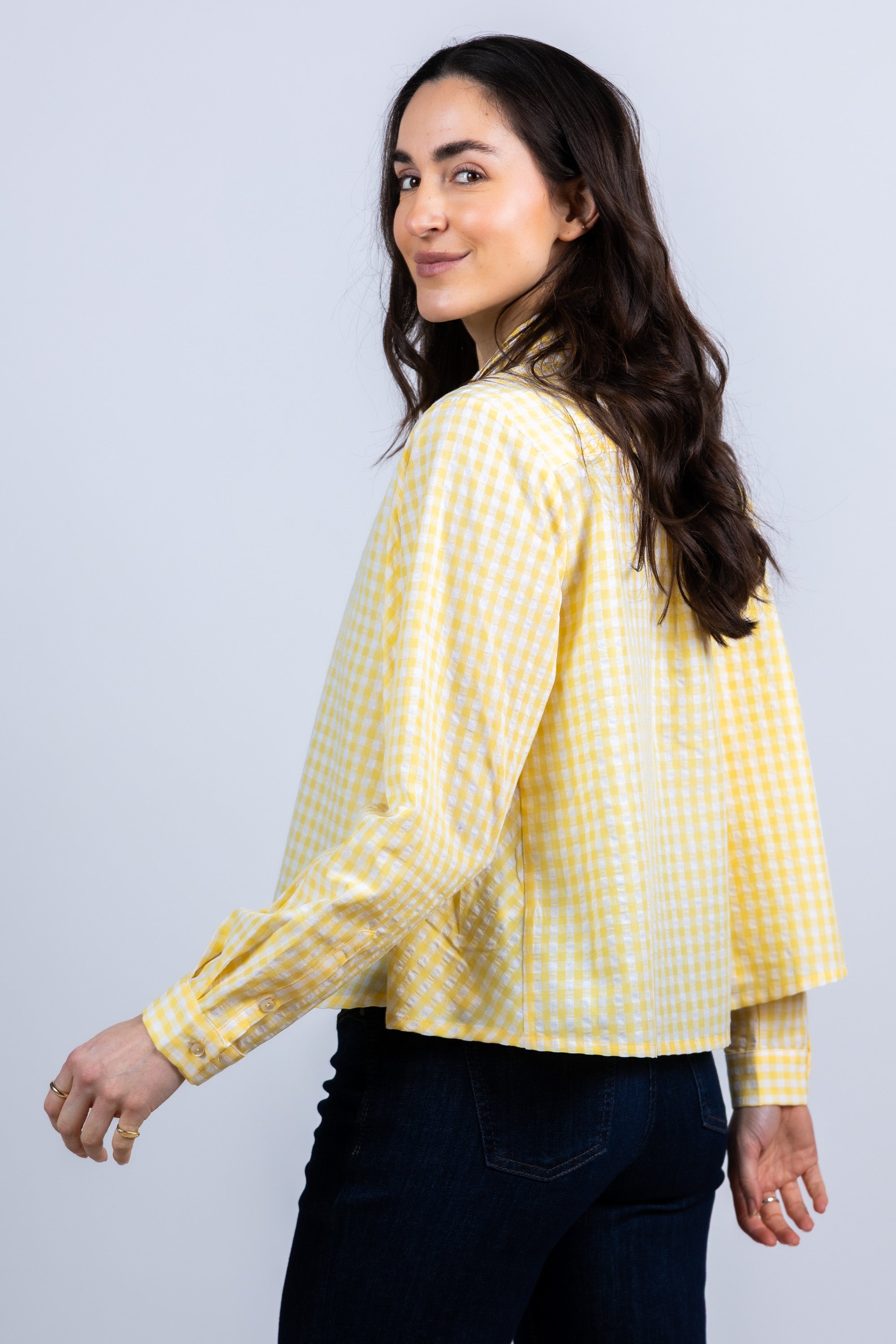 Blouse met ruitjes - Geel