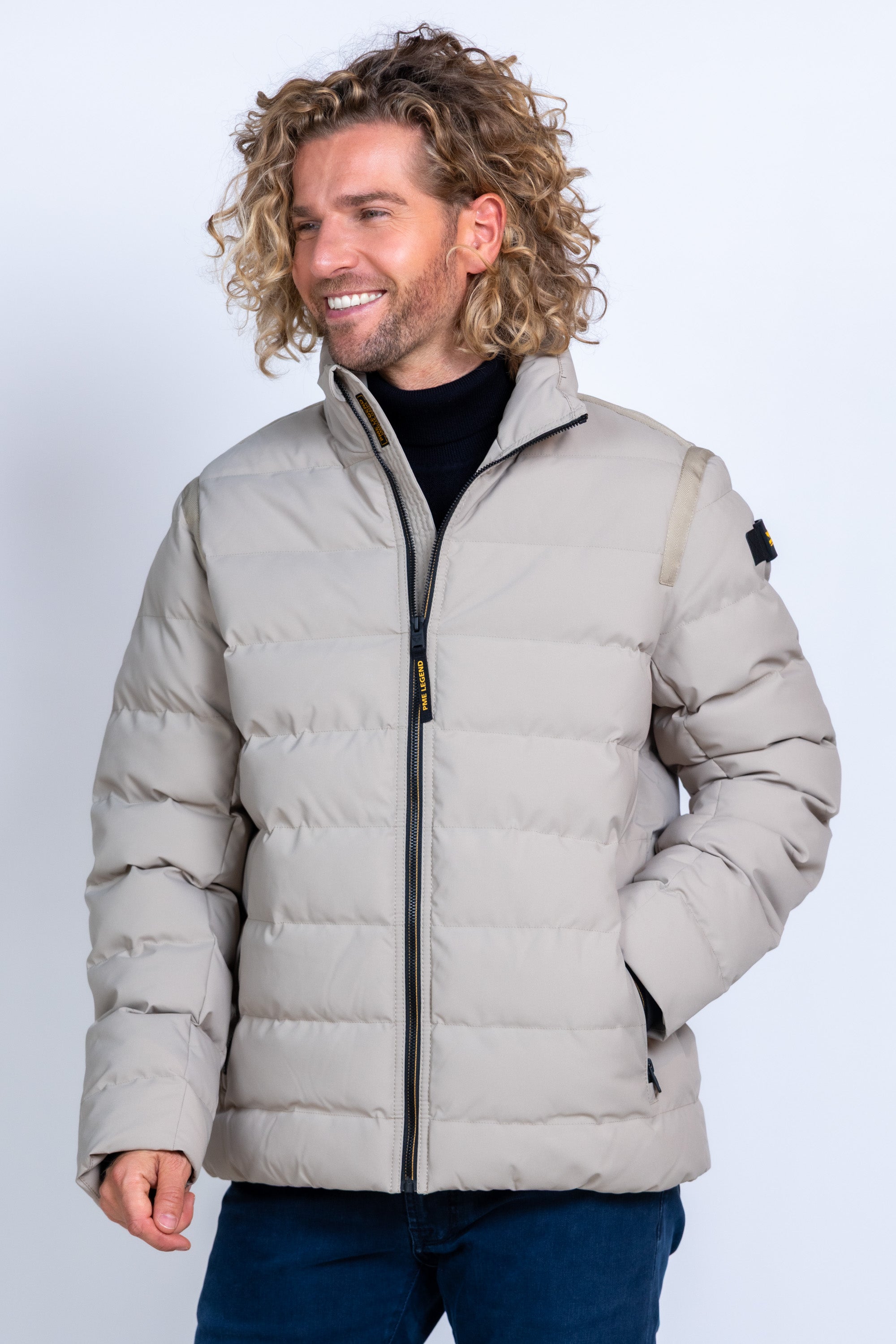 Gewatteerd jack - Licht taupe