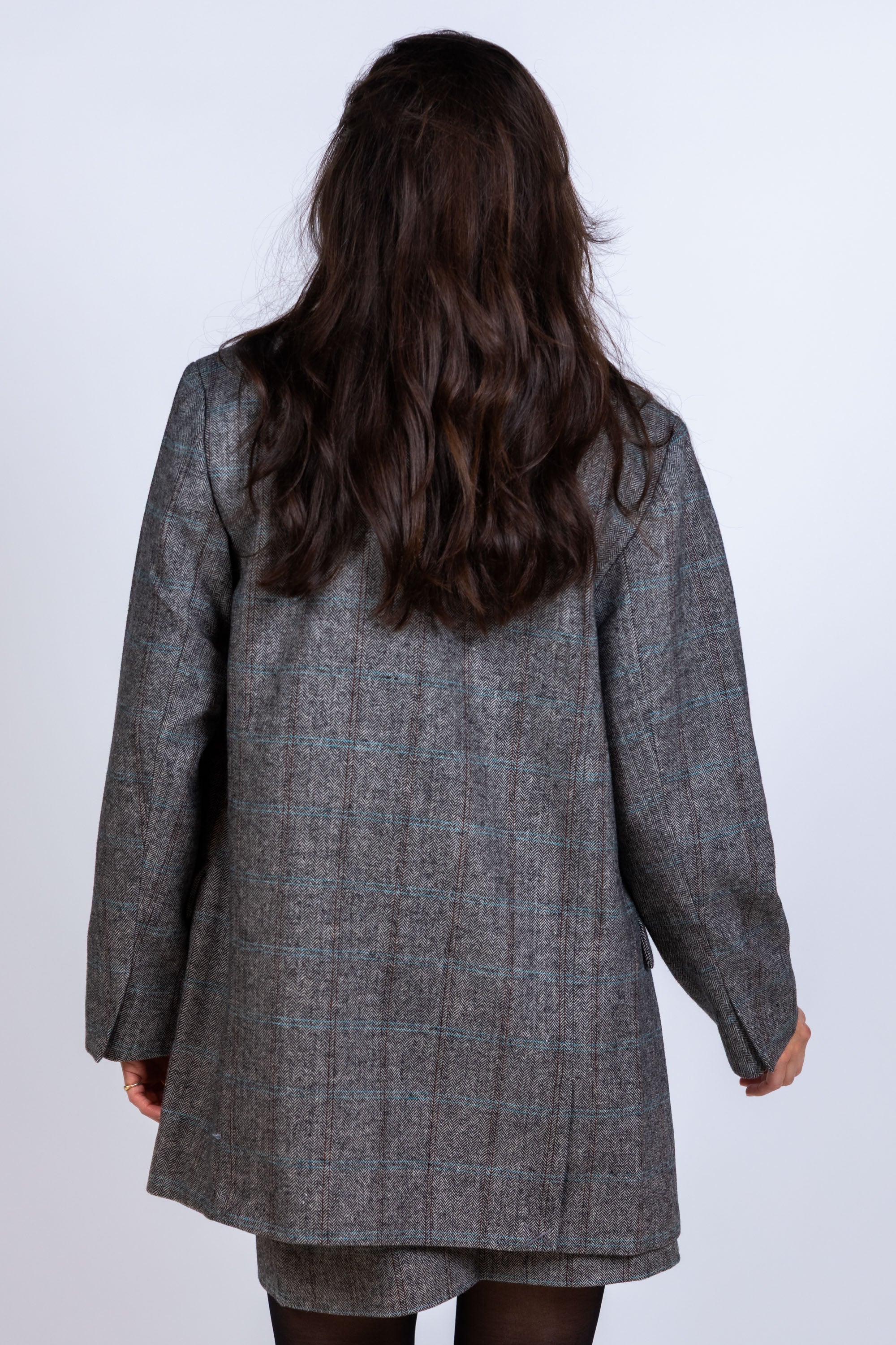 Blazer met ruitpatroon - Antraciet