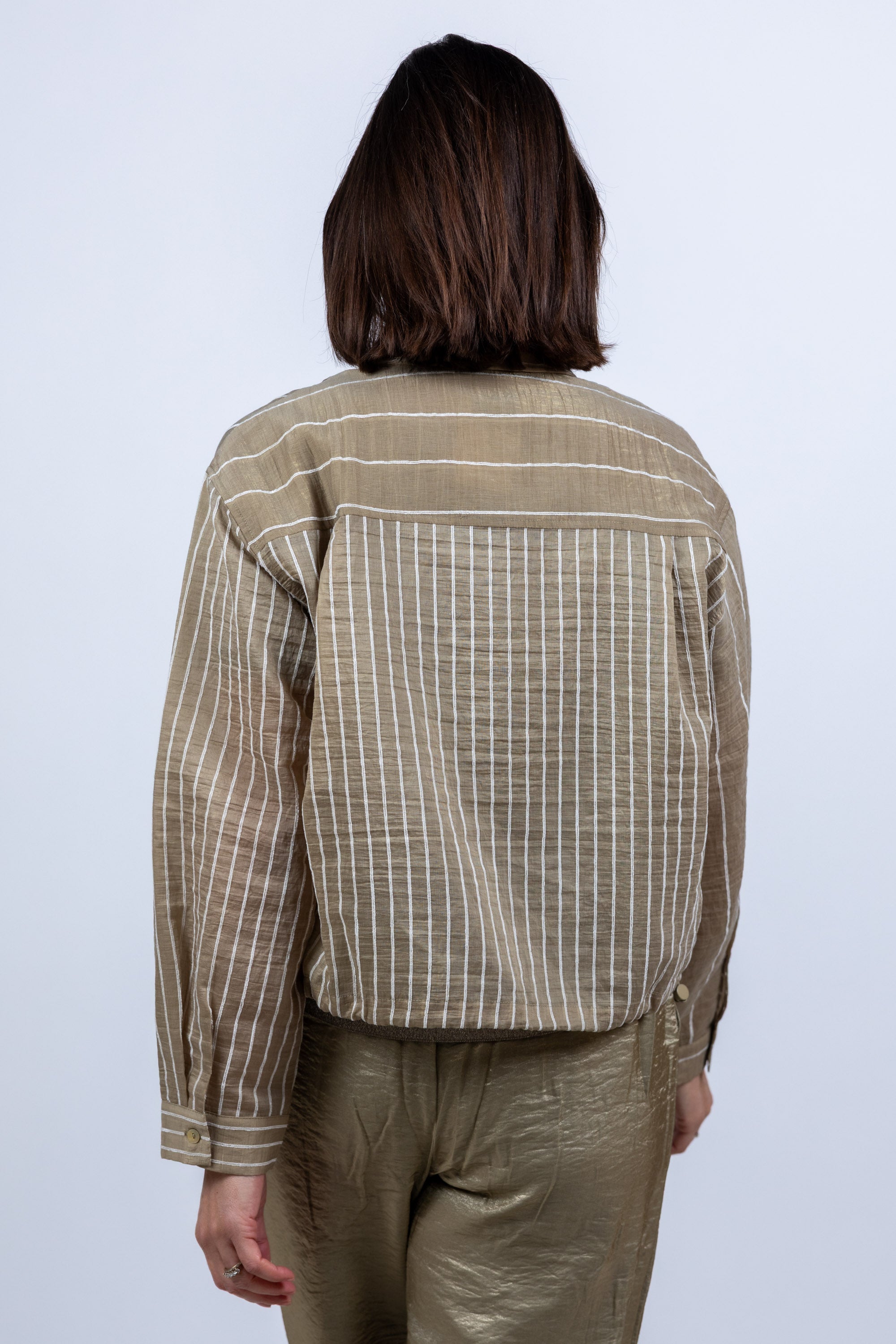 Blouse met strepen - Khaki