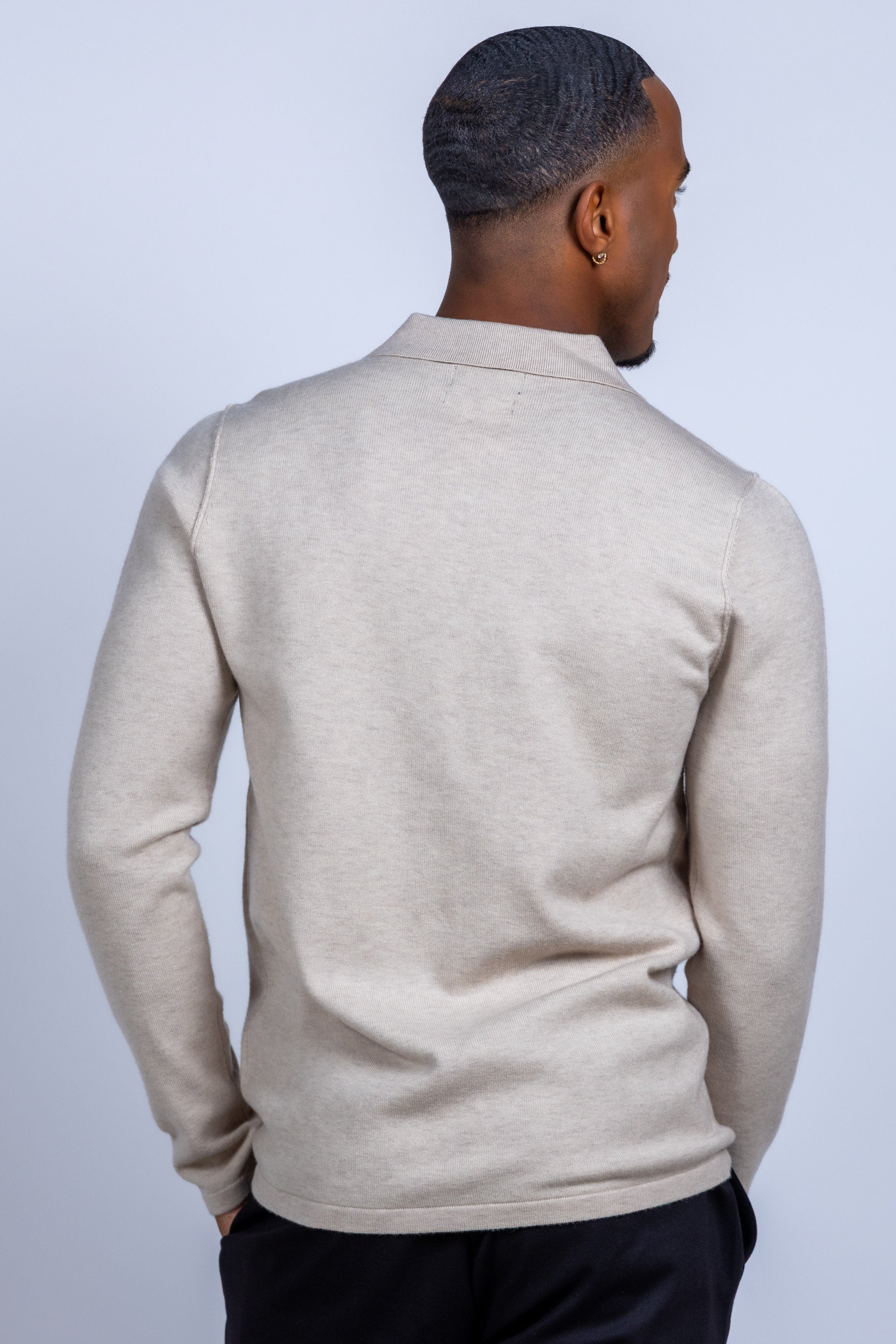 Poloshirt met knopen - Beige