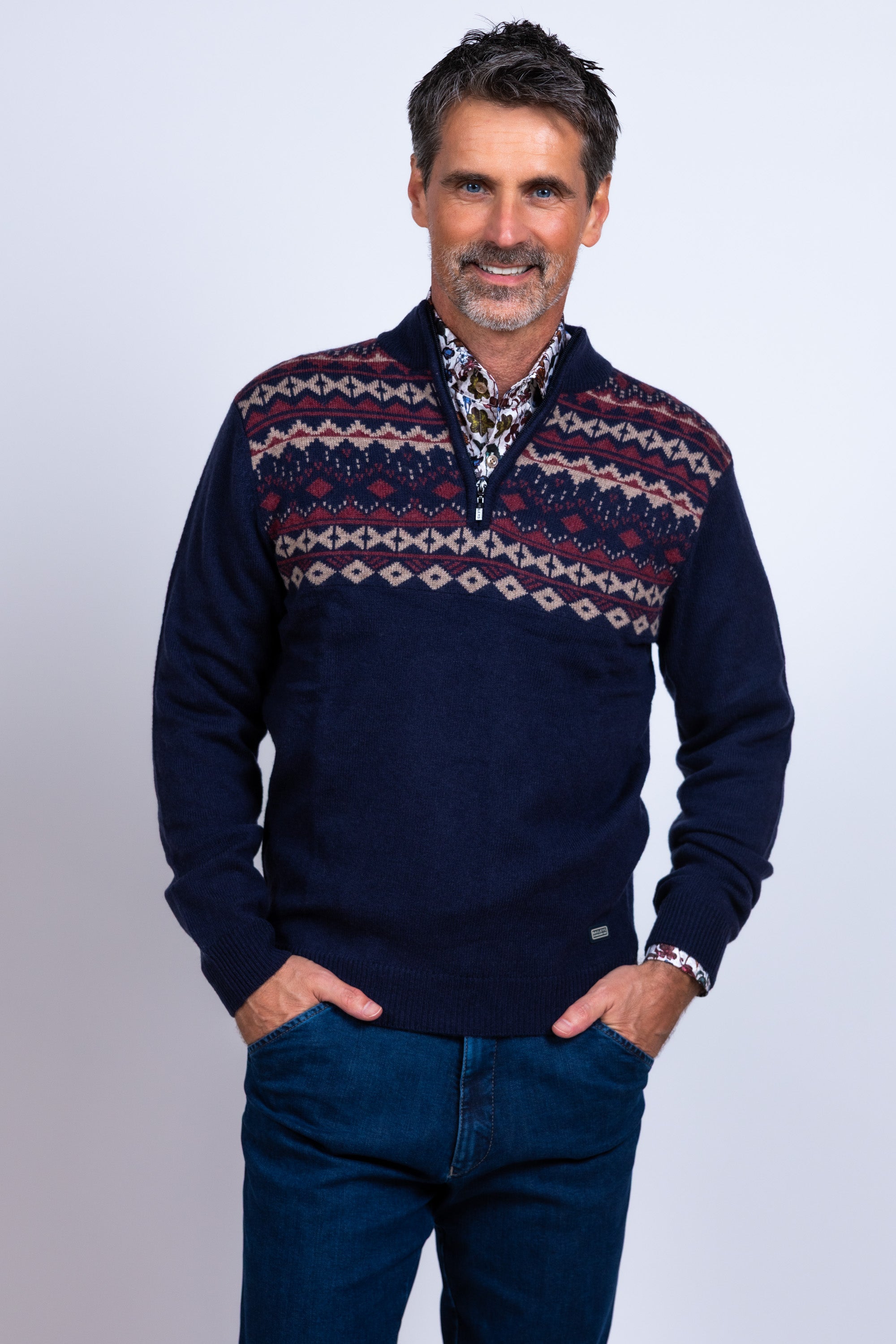 Trui met rits - Mauve/aubergine