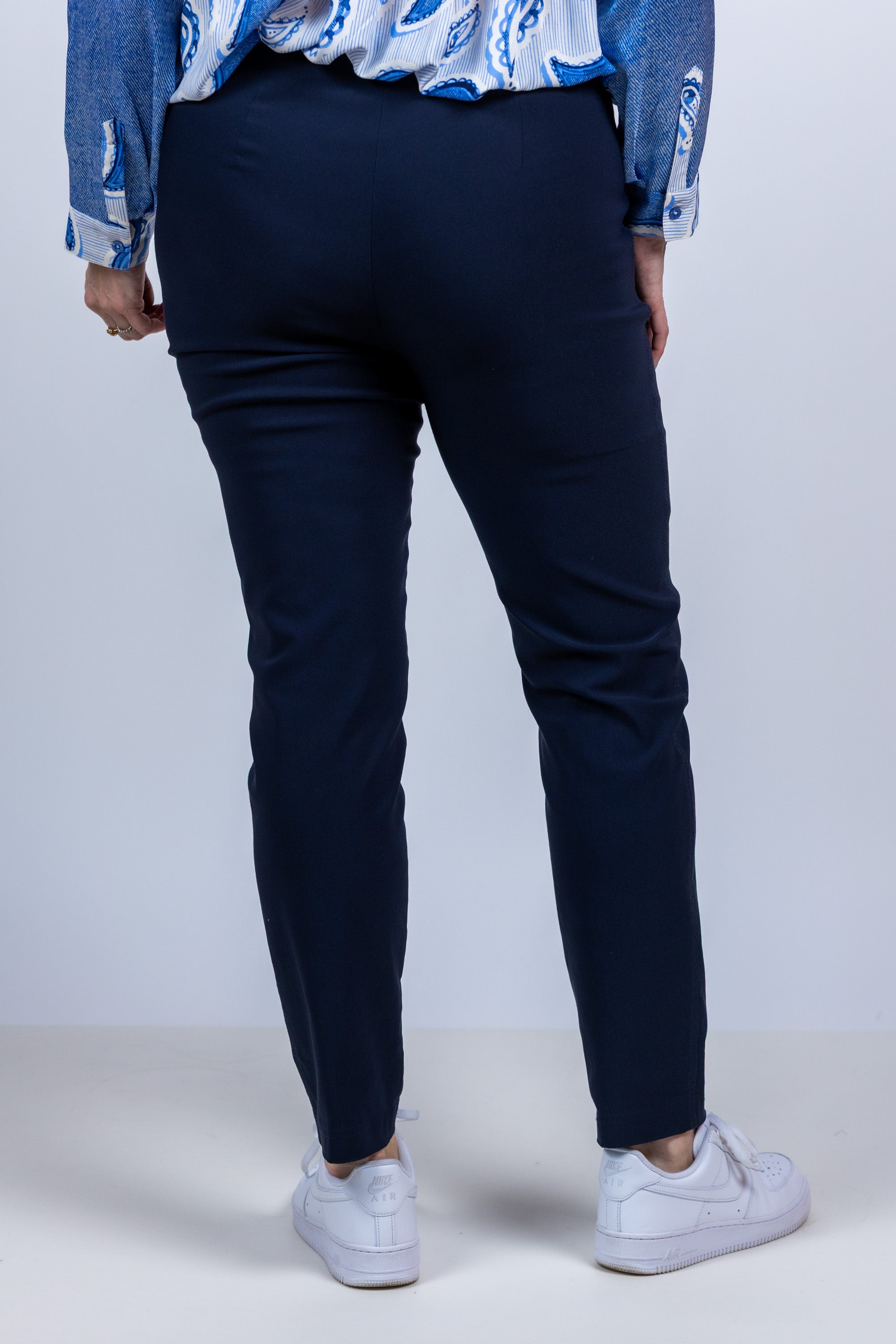 Broek met smalle pijpen - Marine