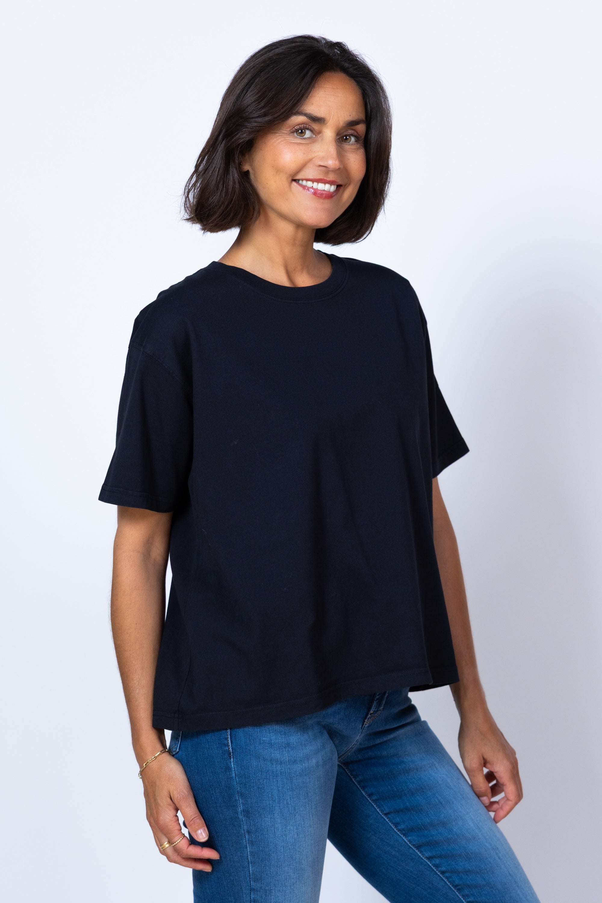 T-shirt met ronde hals - Zwart
