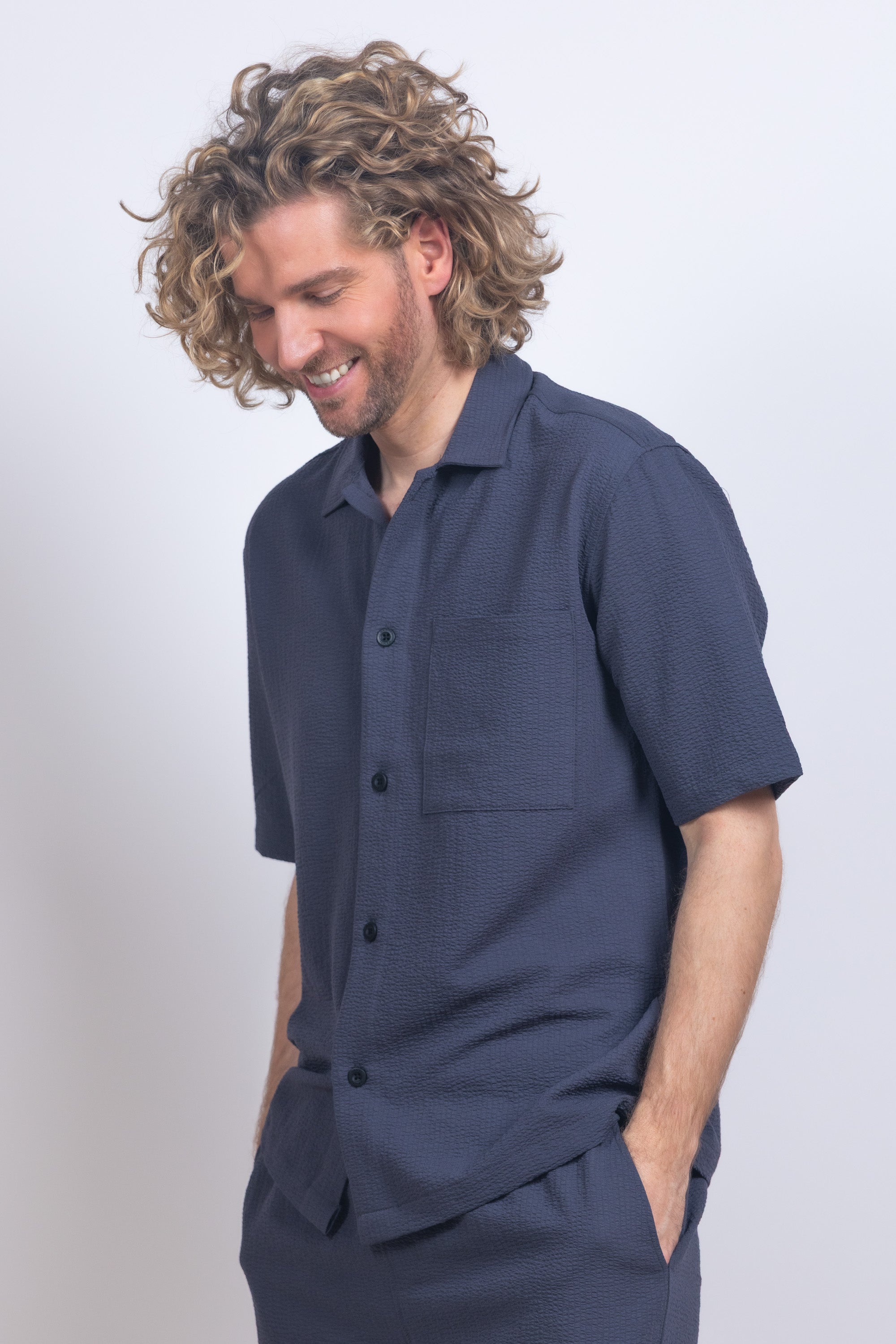 Shirt met knopen - Antraciet