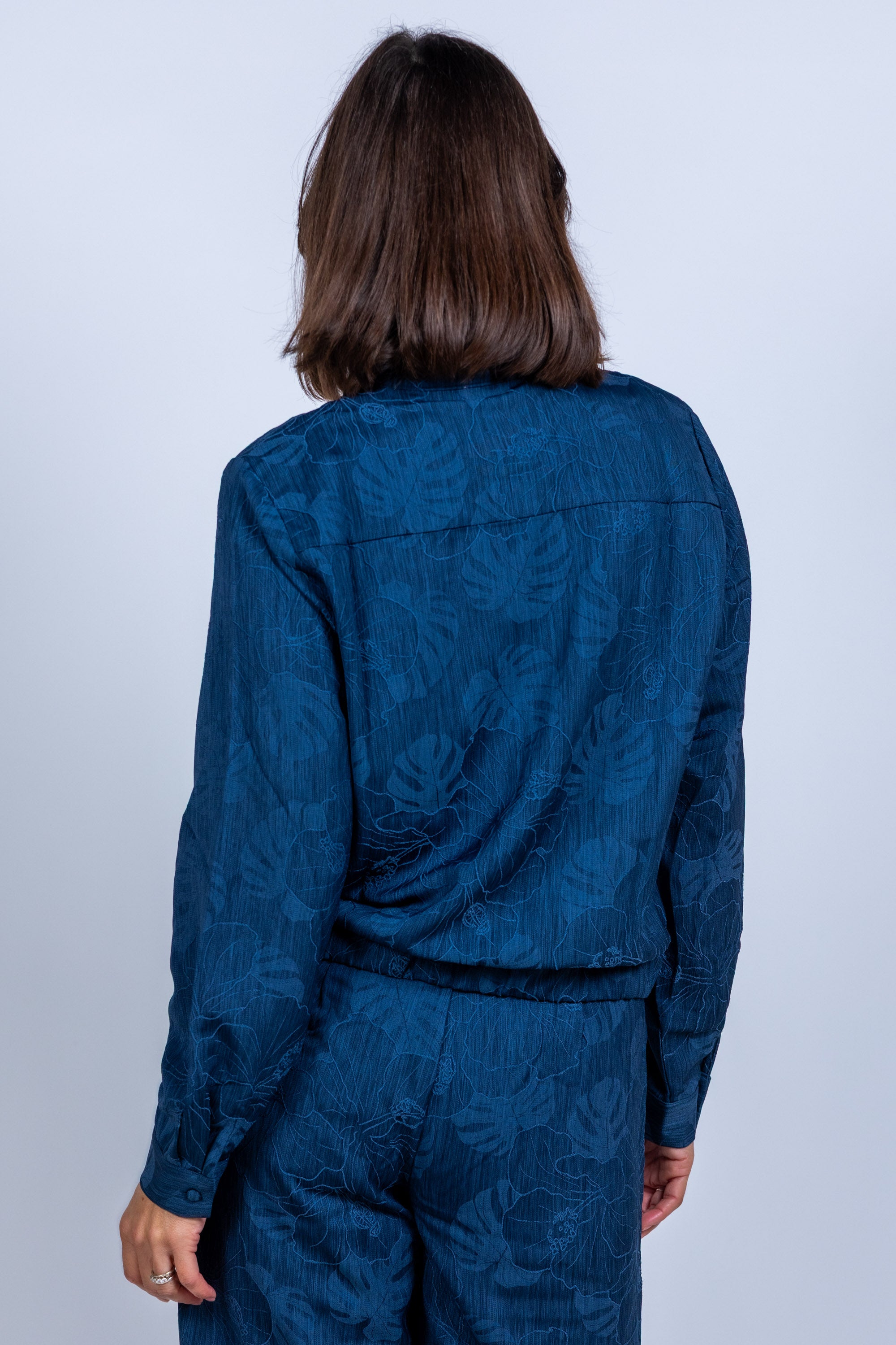 Blouse met knopen - Marine