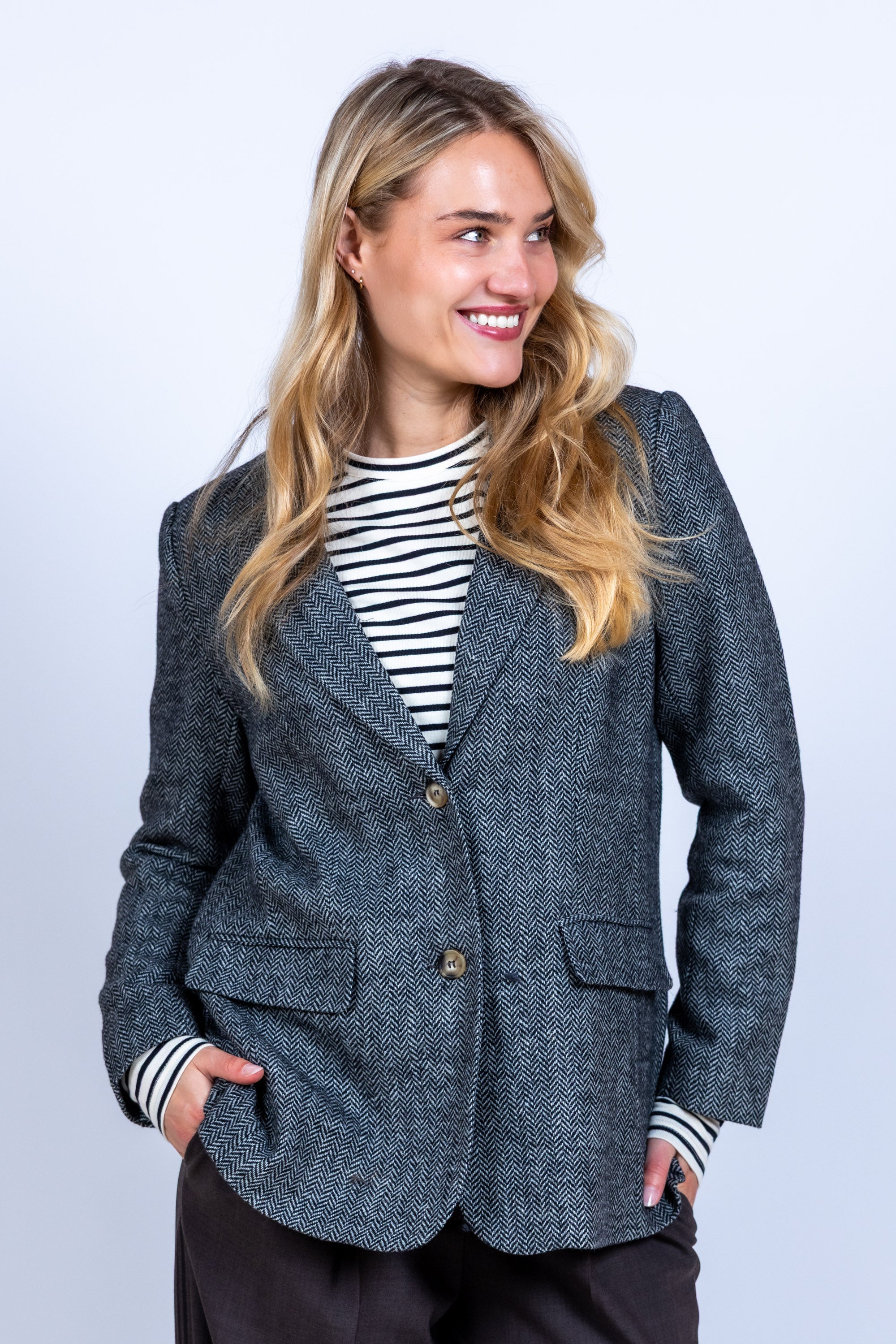 Blazer met patroon - Zwart