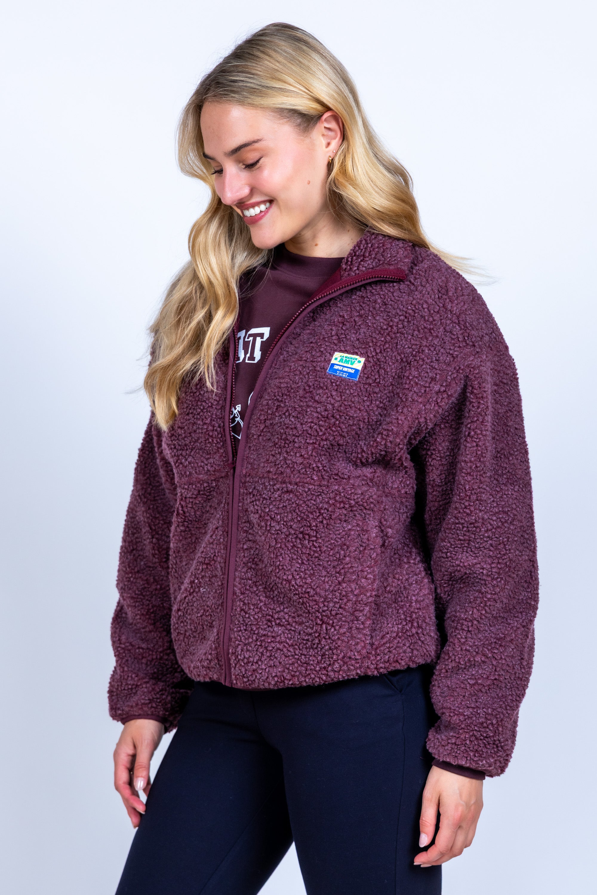 Vest met rits - Donkerbordeaux