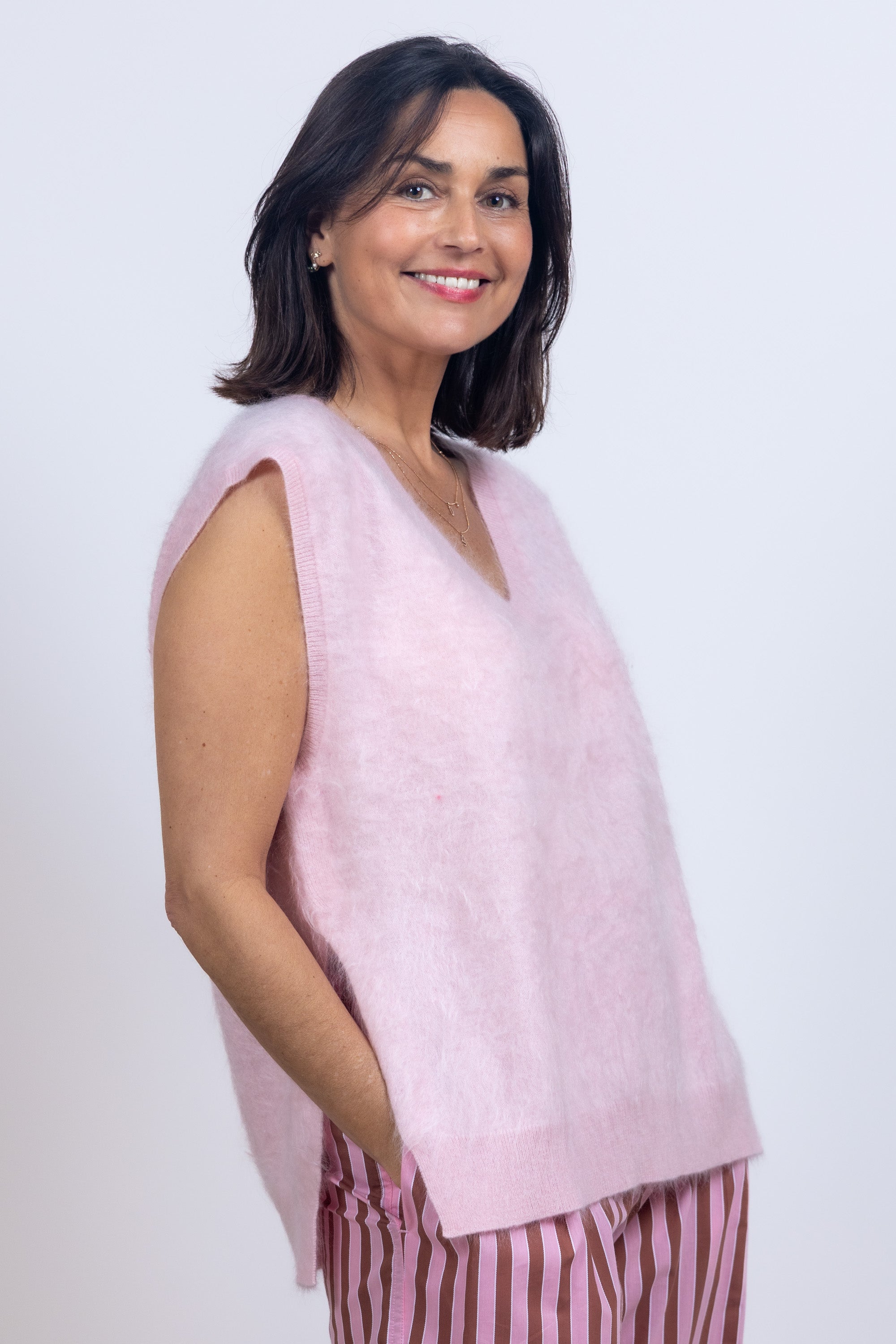 Gebreide spencer - Roze