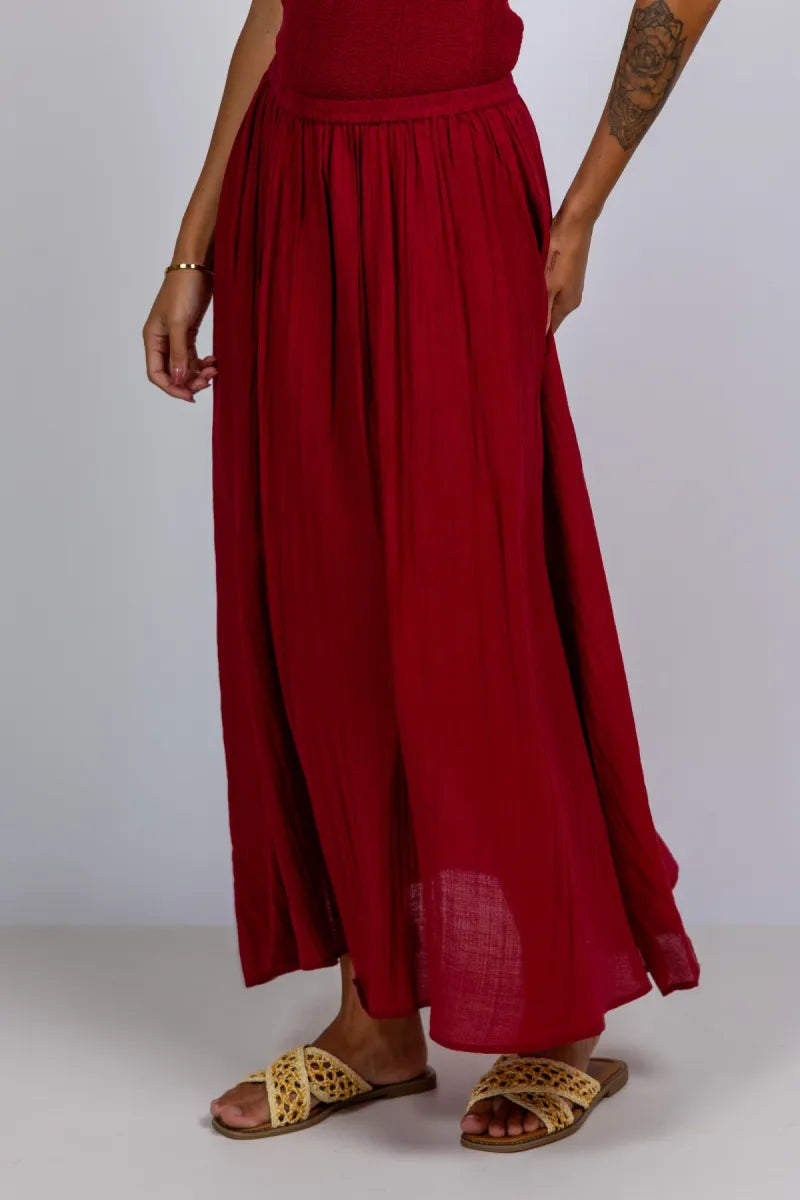MOSS CPH MOSS CPH 19858 MOSS CPH 19858 Rok met plooien - Donkerbordeaux