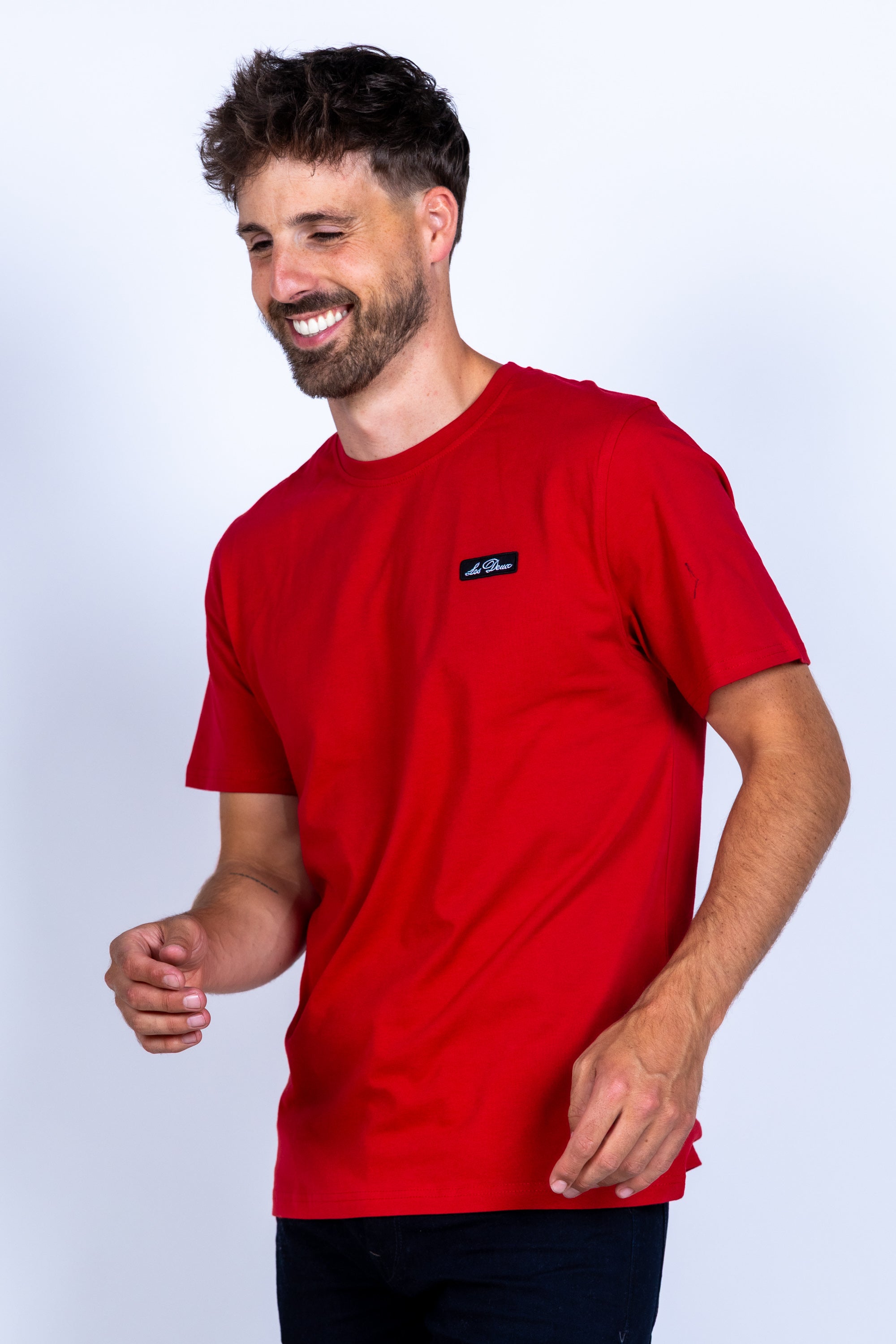 T-shirt met ronde hals - Rood