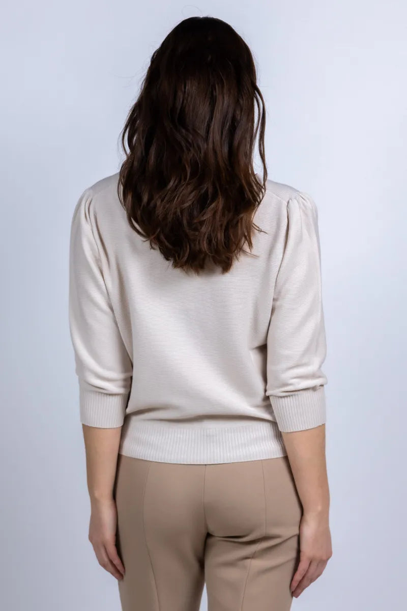 NO MAN'S LAND NO MAN'S LAND 65.116 Trui met pofmouwen - Beige