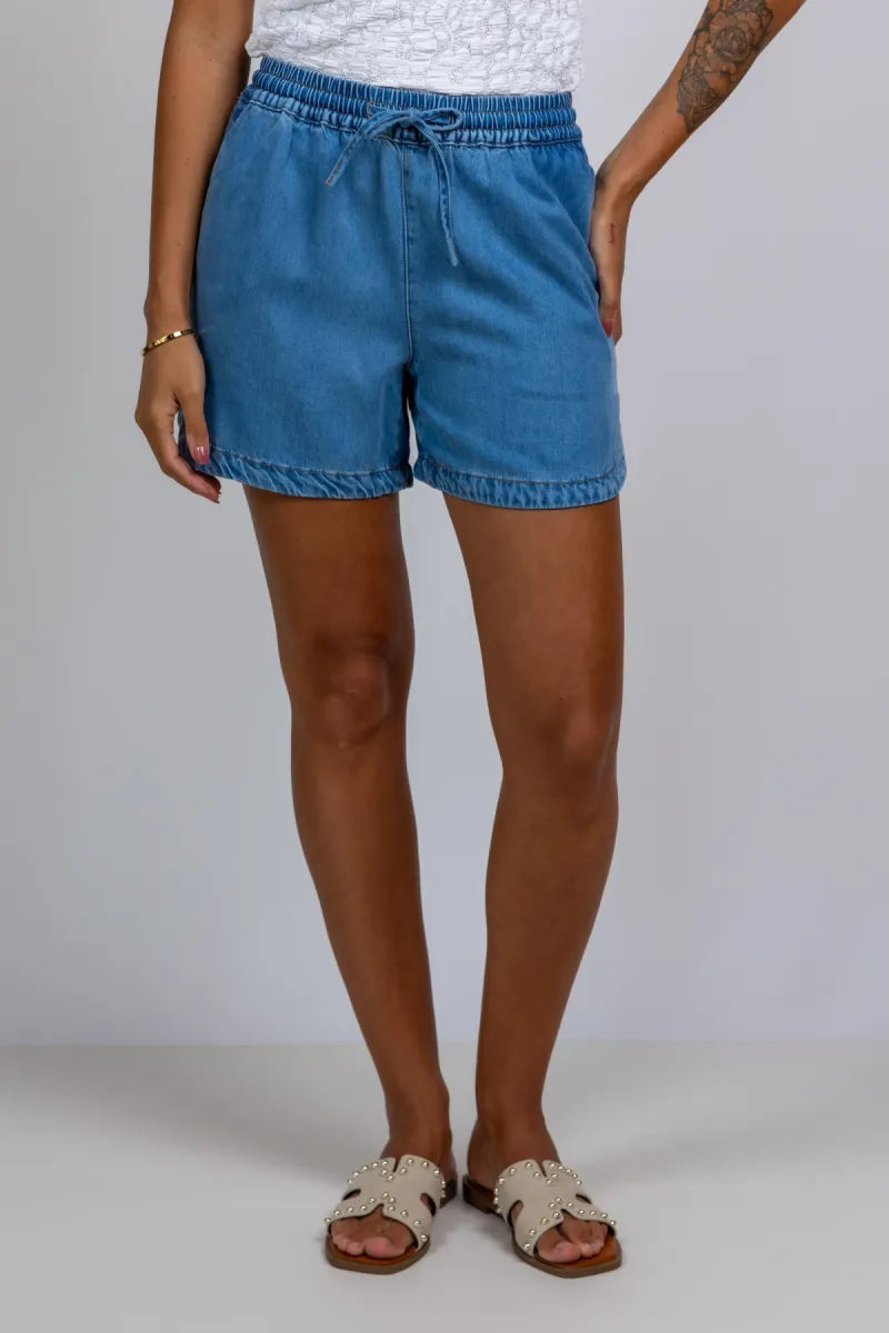 OBJECT OBJECT FRAME SHORTS Short met elastische taille - Licht jeans