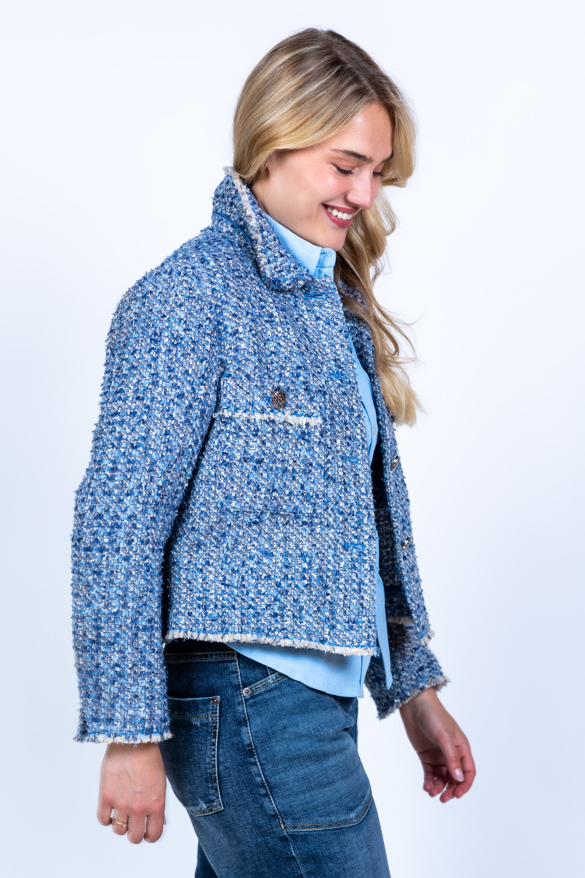 Jasje met knopen - French blue