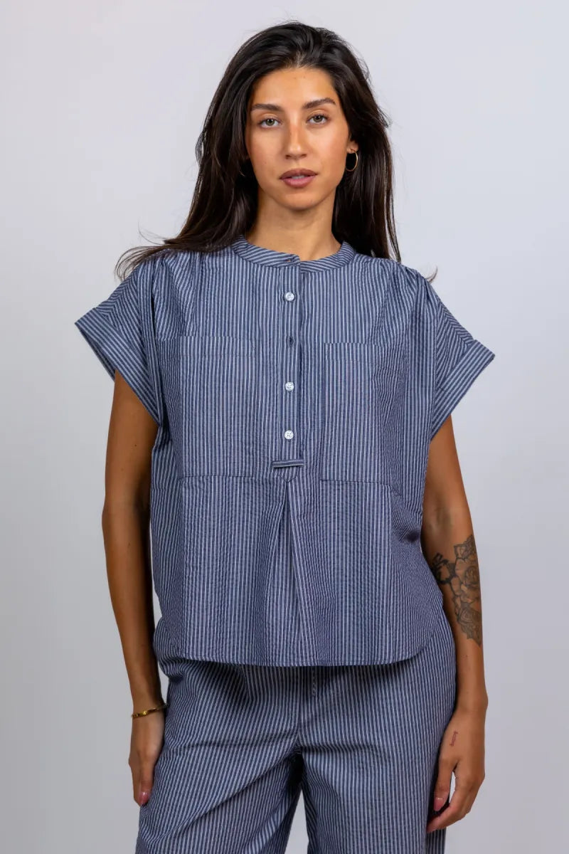 MODSTROM MODSTROM VALENTIN TOP MODSTROM VALENTIN TOP Blouse met strepen - Marine