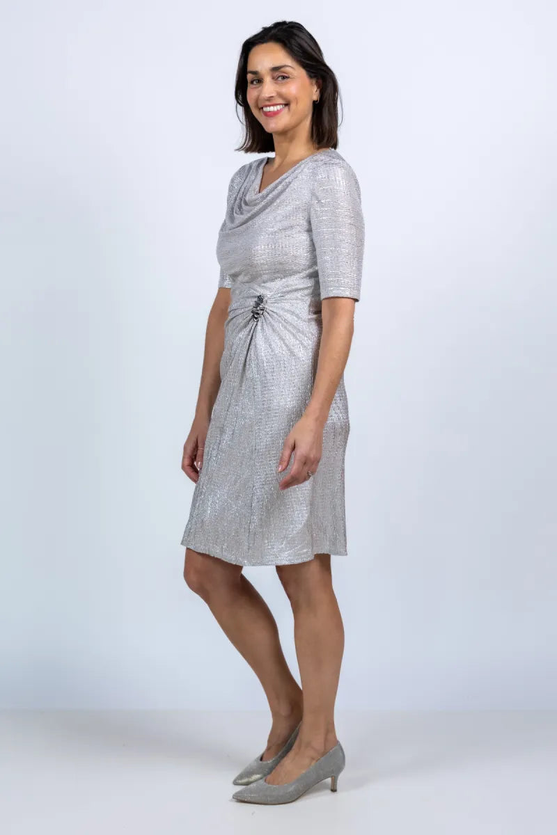 VERA MONT VERA MONT 03874082 Jurk met watervalhals - Zilver