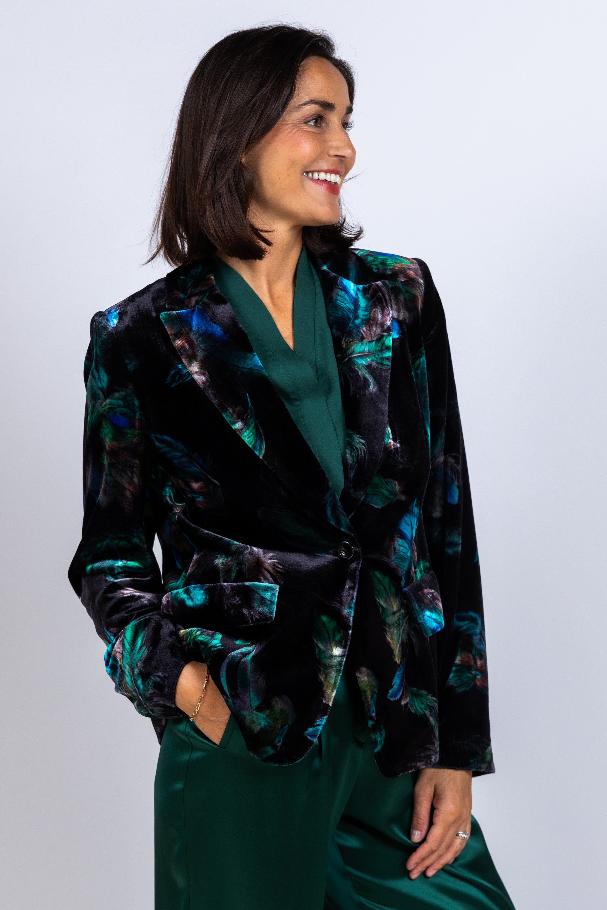 Blazer met print - Zwart