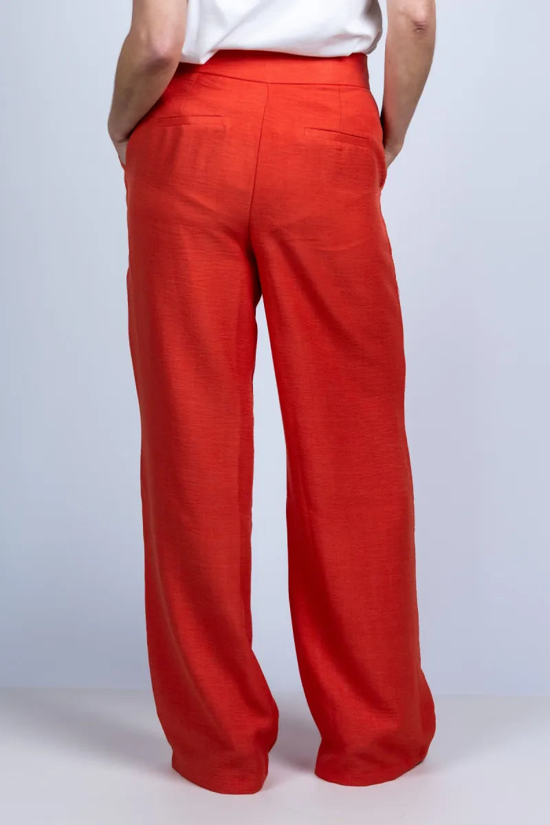 GEISHA GEISHA 61100-60 Wijde broek met ceintuur - Steenrood