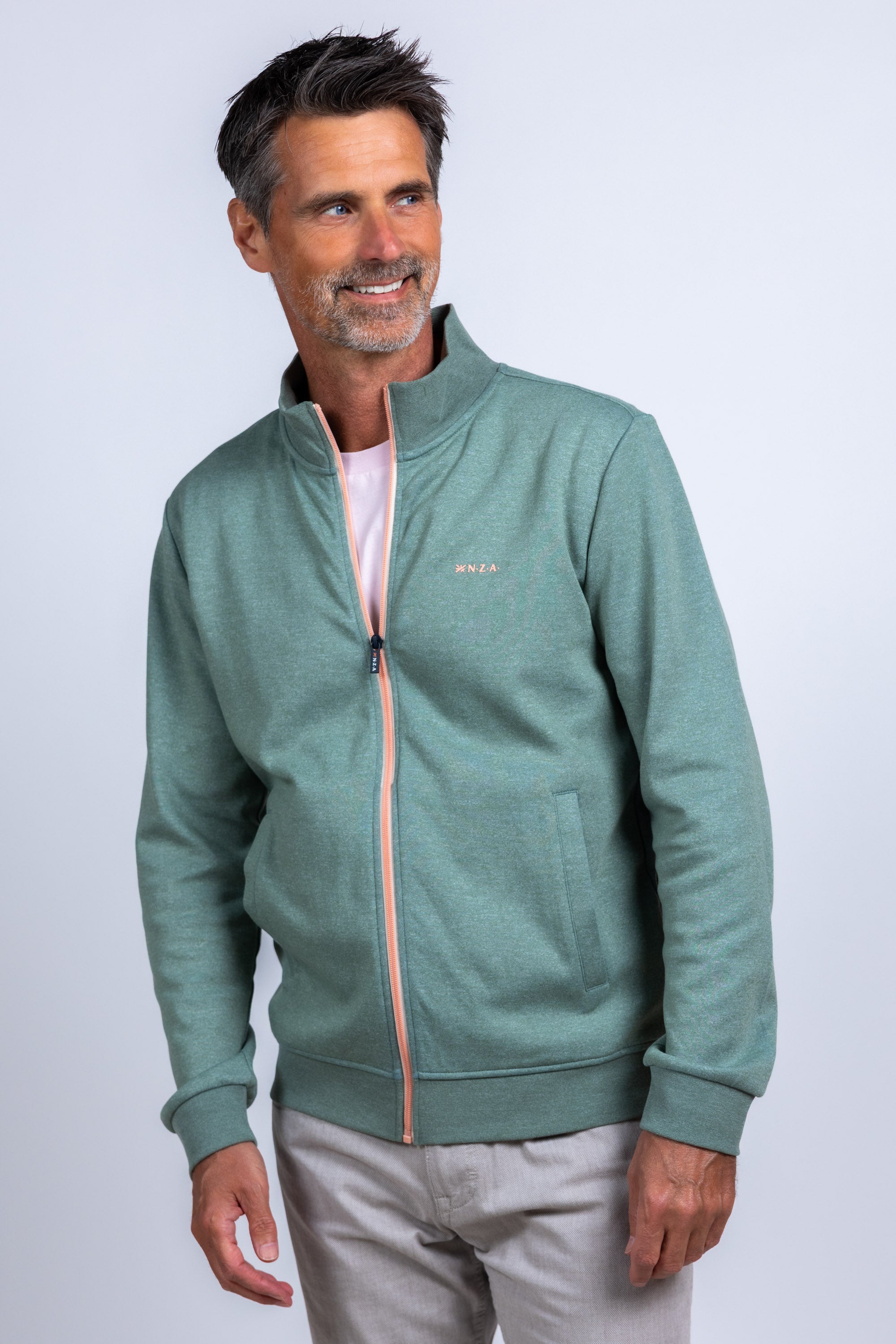 Vest met rits - Olijfgroen