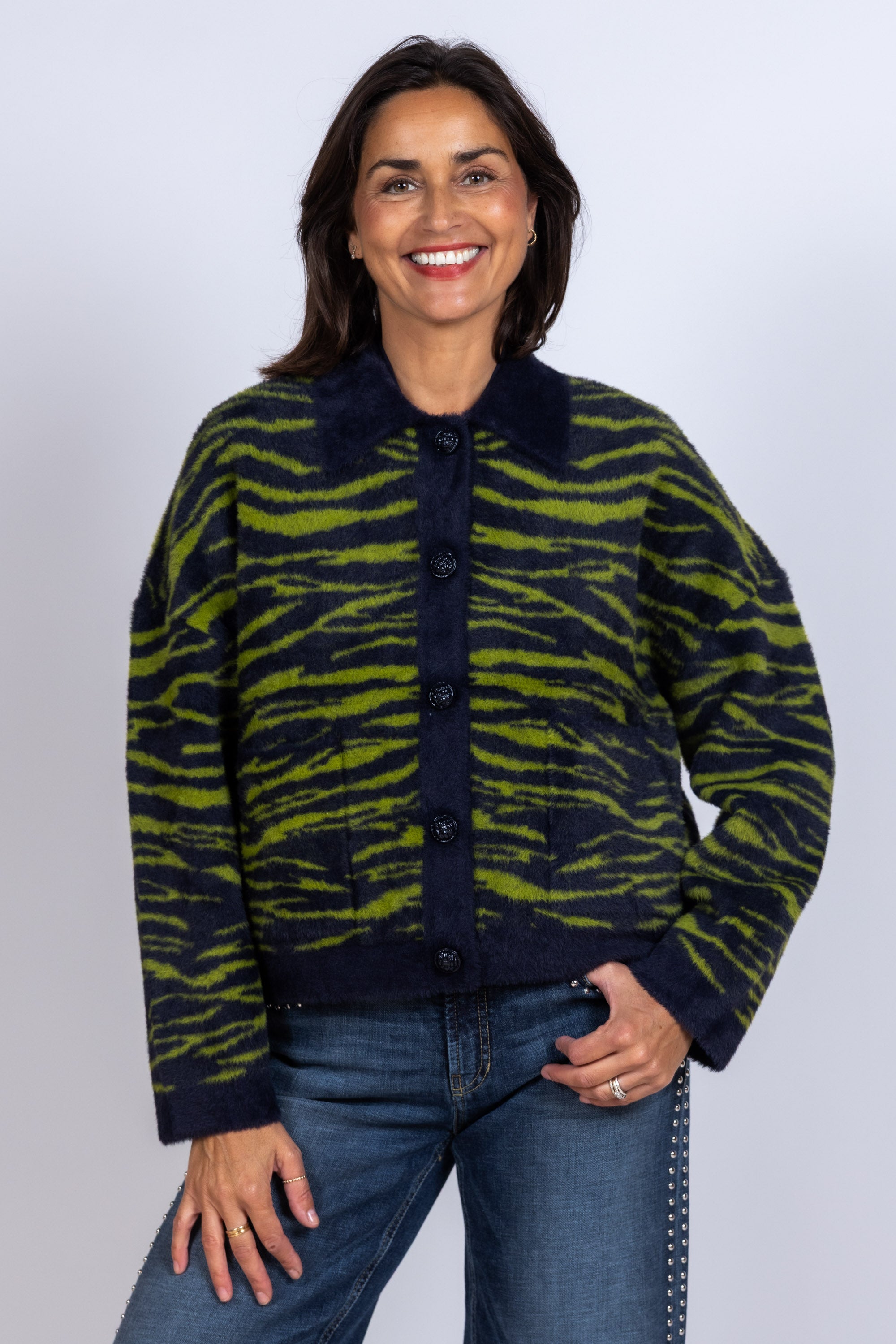 Vest met dierenprint - Appelgroen
