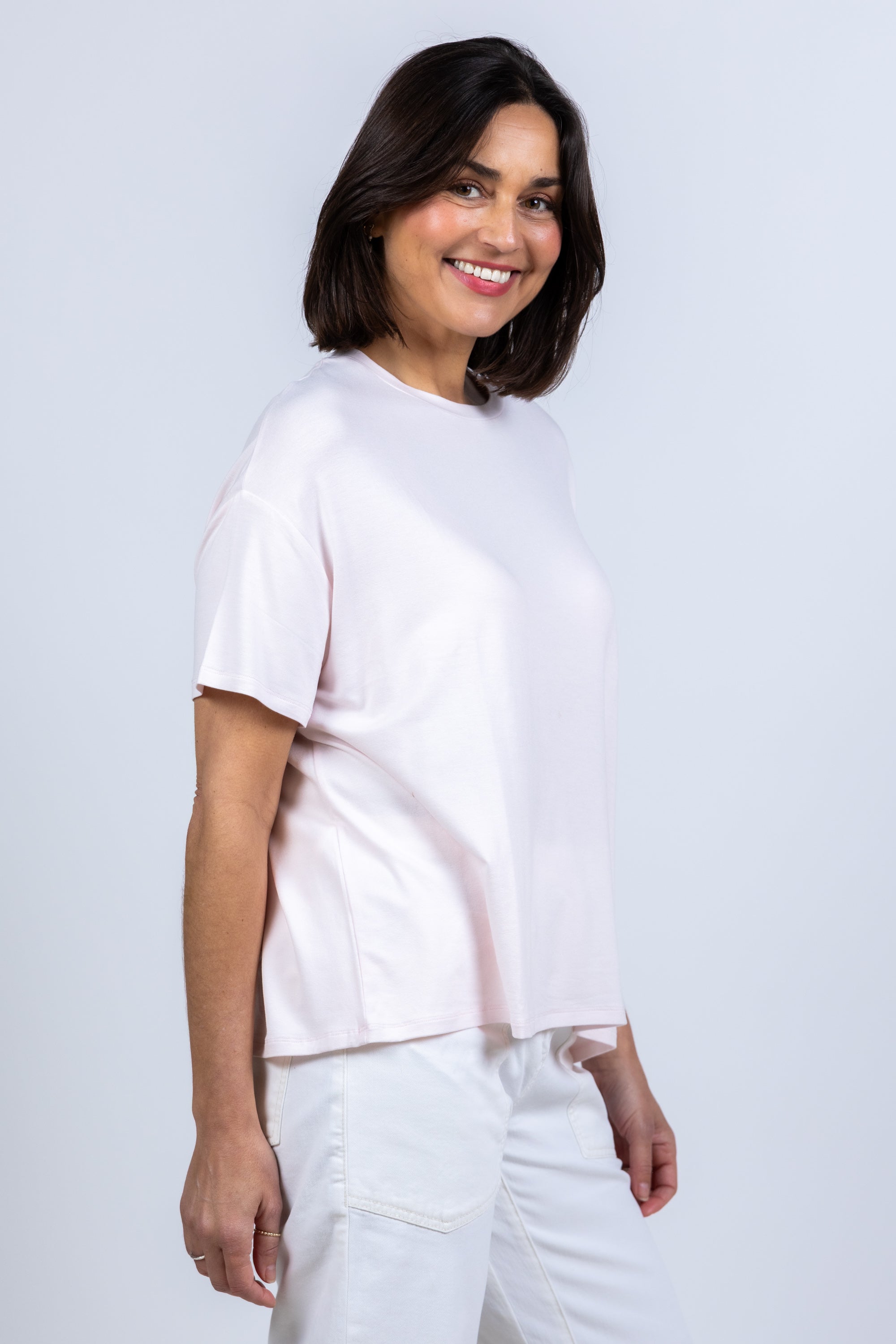 T-shirt met ronde hals - Roze