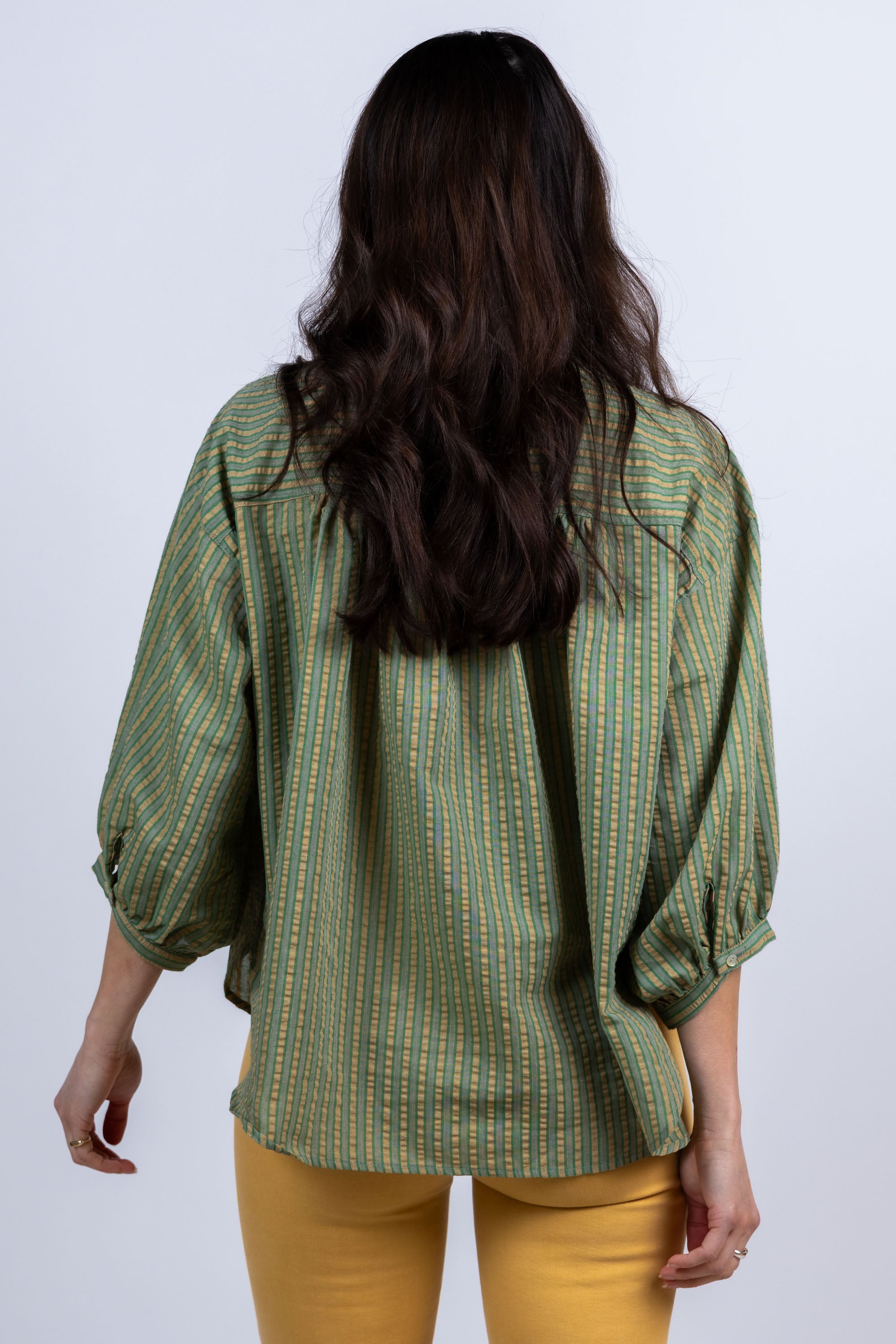 Blouse met strepen - Olijfgroen