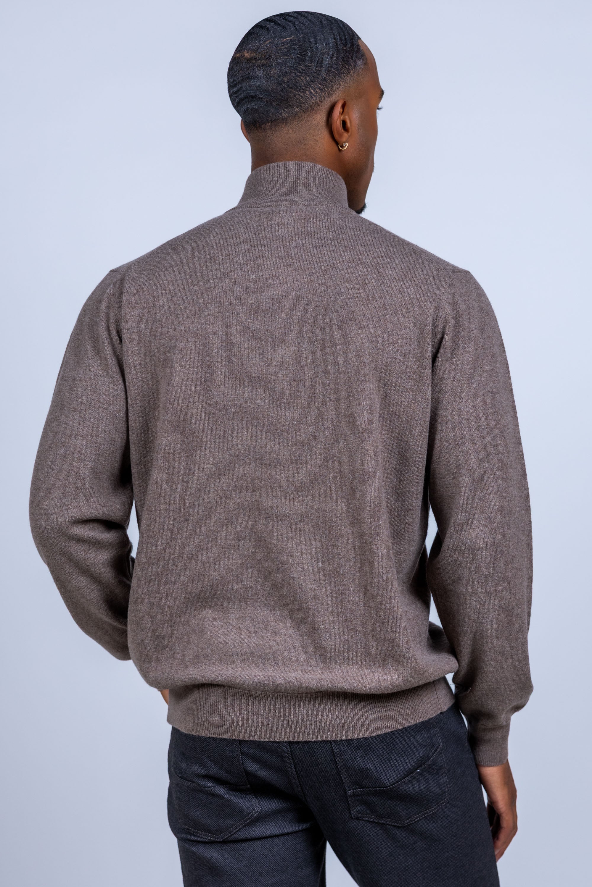 Trui met halve rits - Taupe