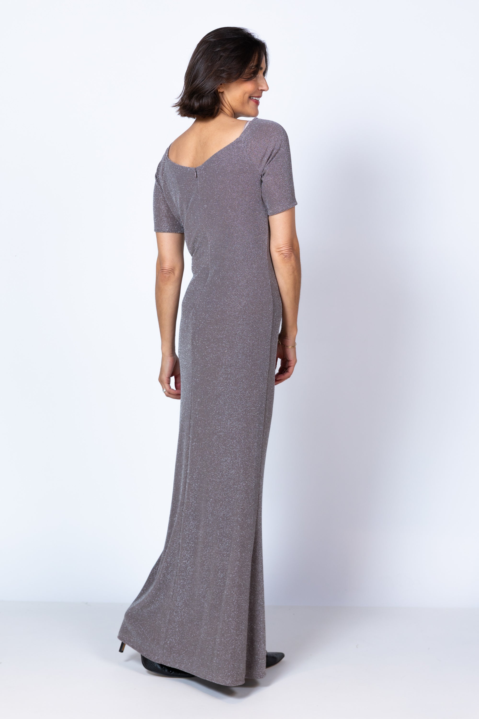 Jurk met plooien - Taupe