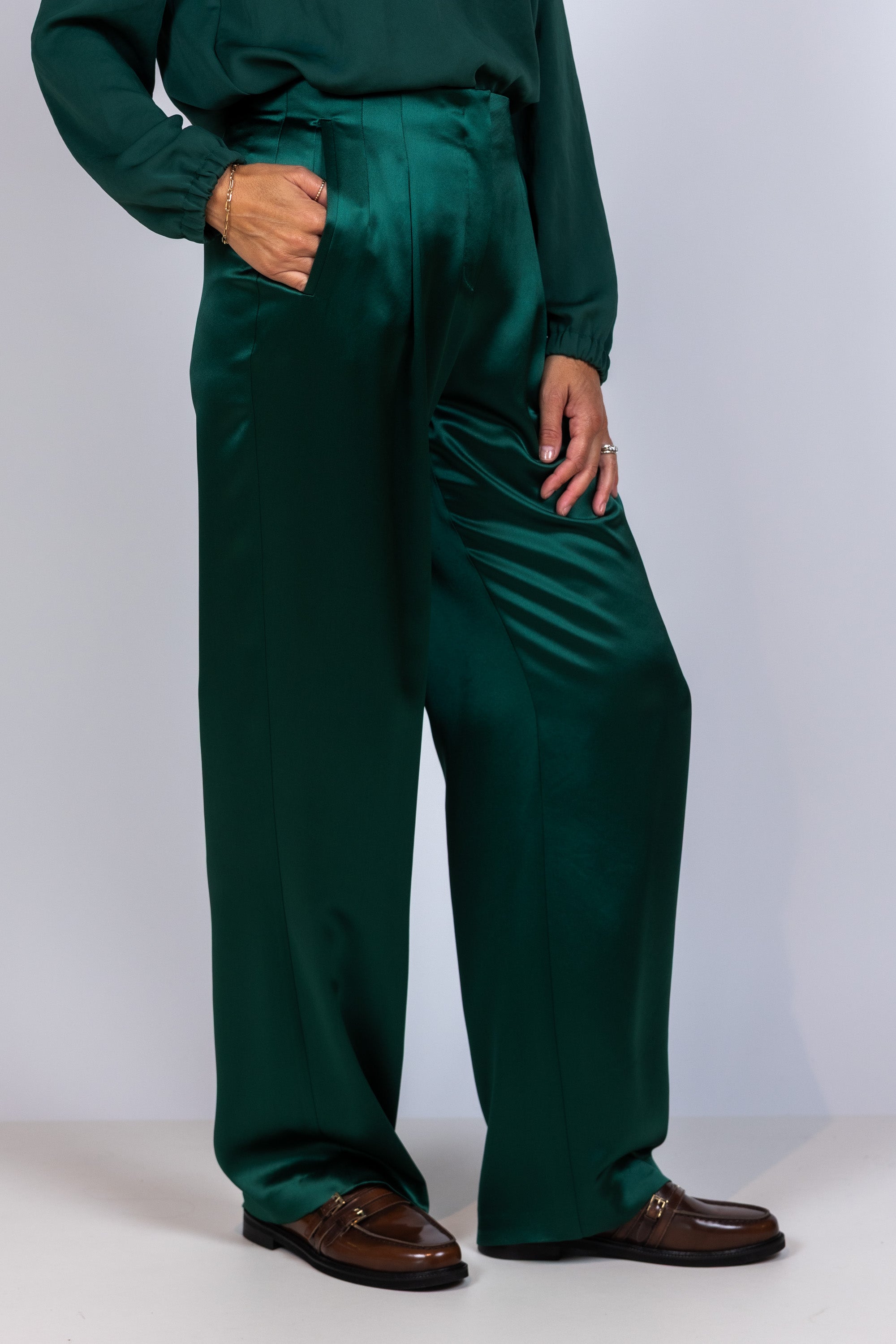 Wijde pantalon - Flessegroen
