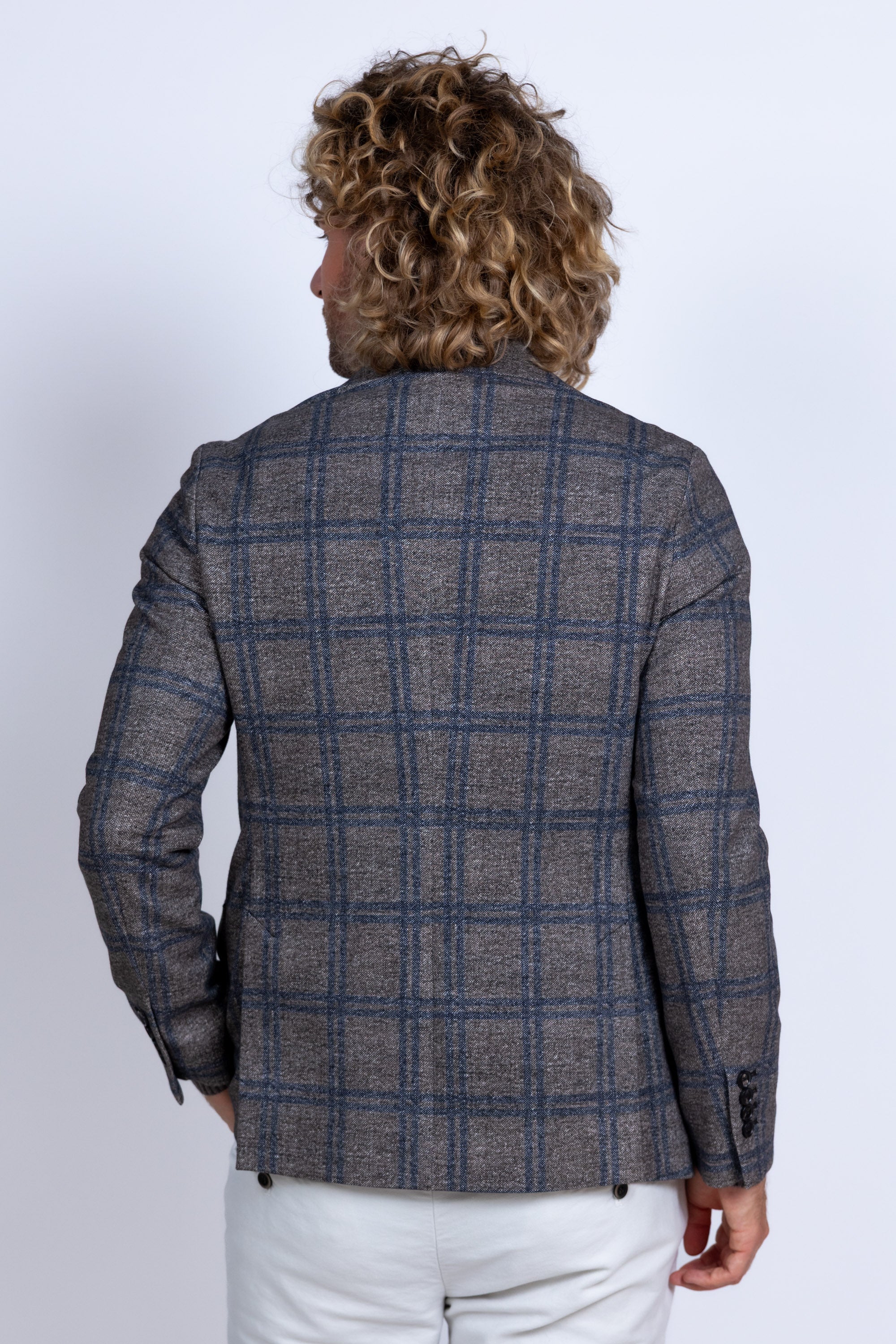 Blazer met ruit - Bruin