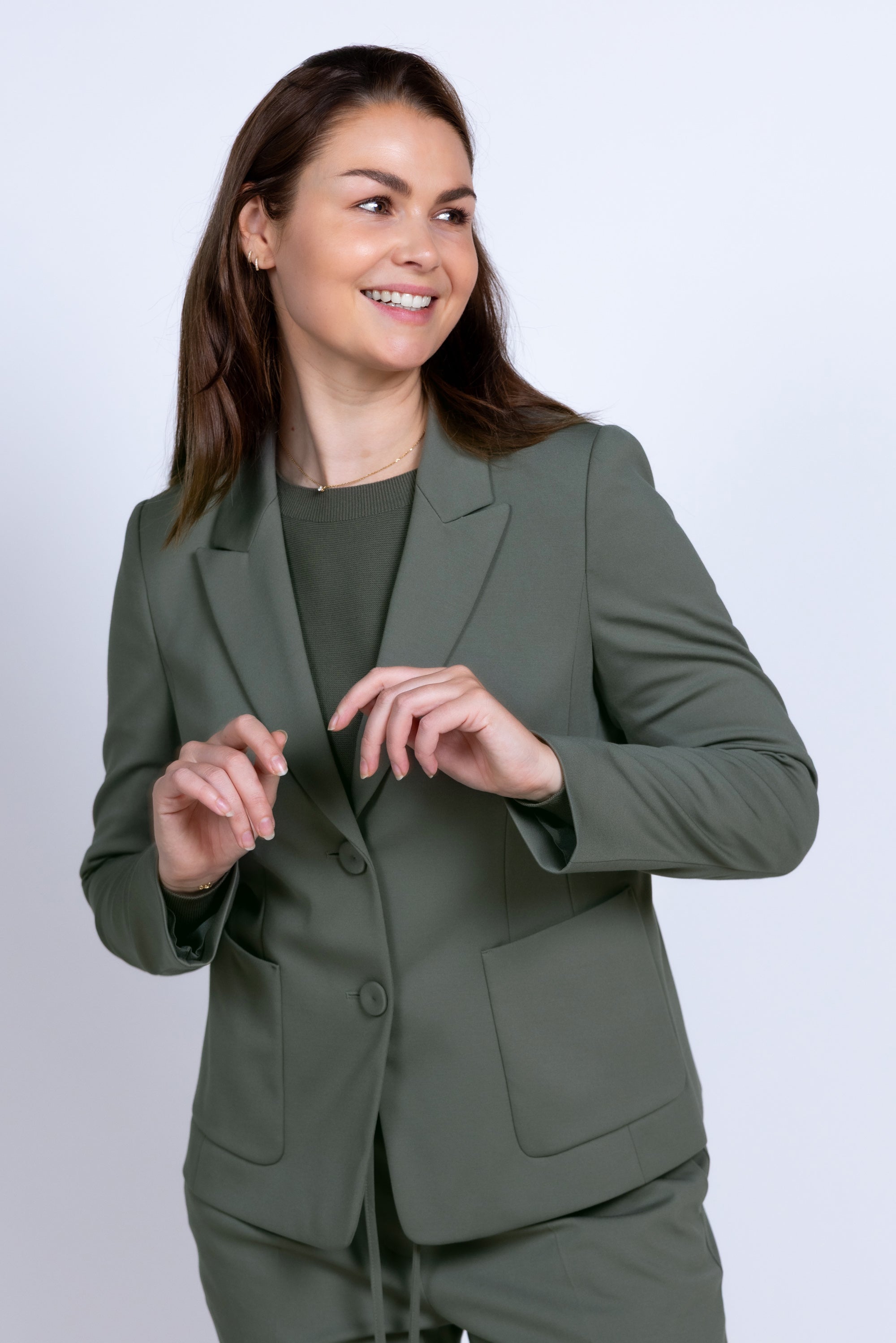 Blazer met knopen - Olijfgroen