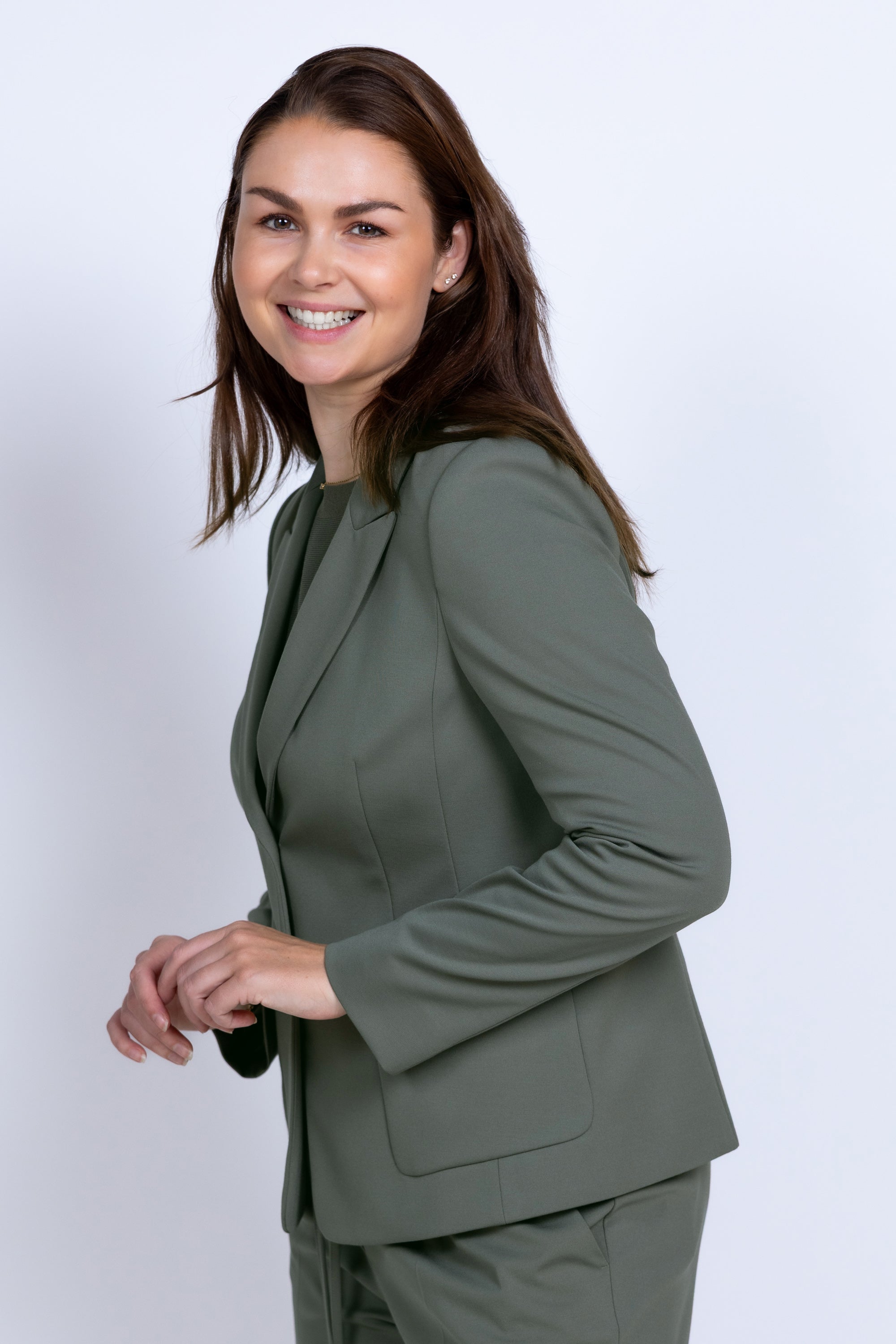 Blazer met knopen - Olijfgroen