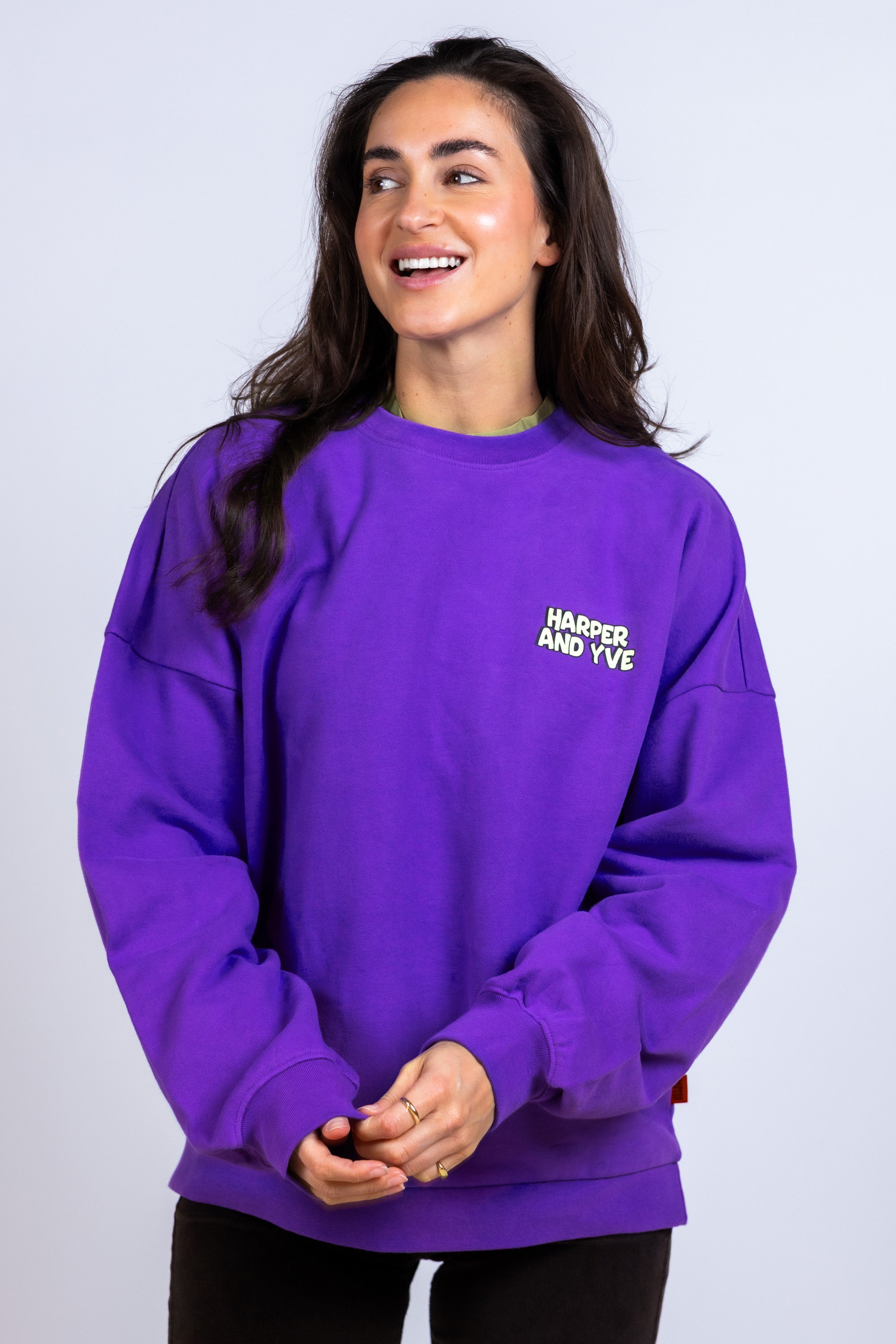 Sweater met logo - Paars