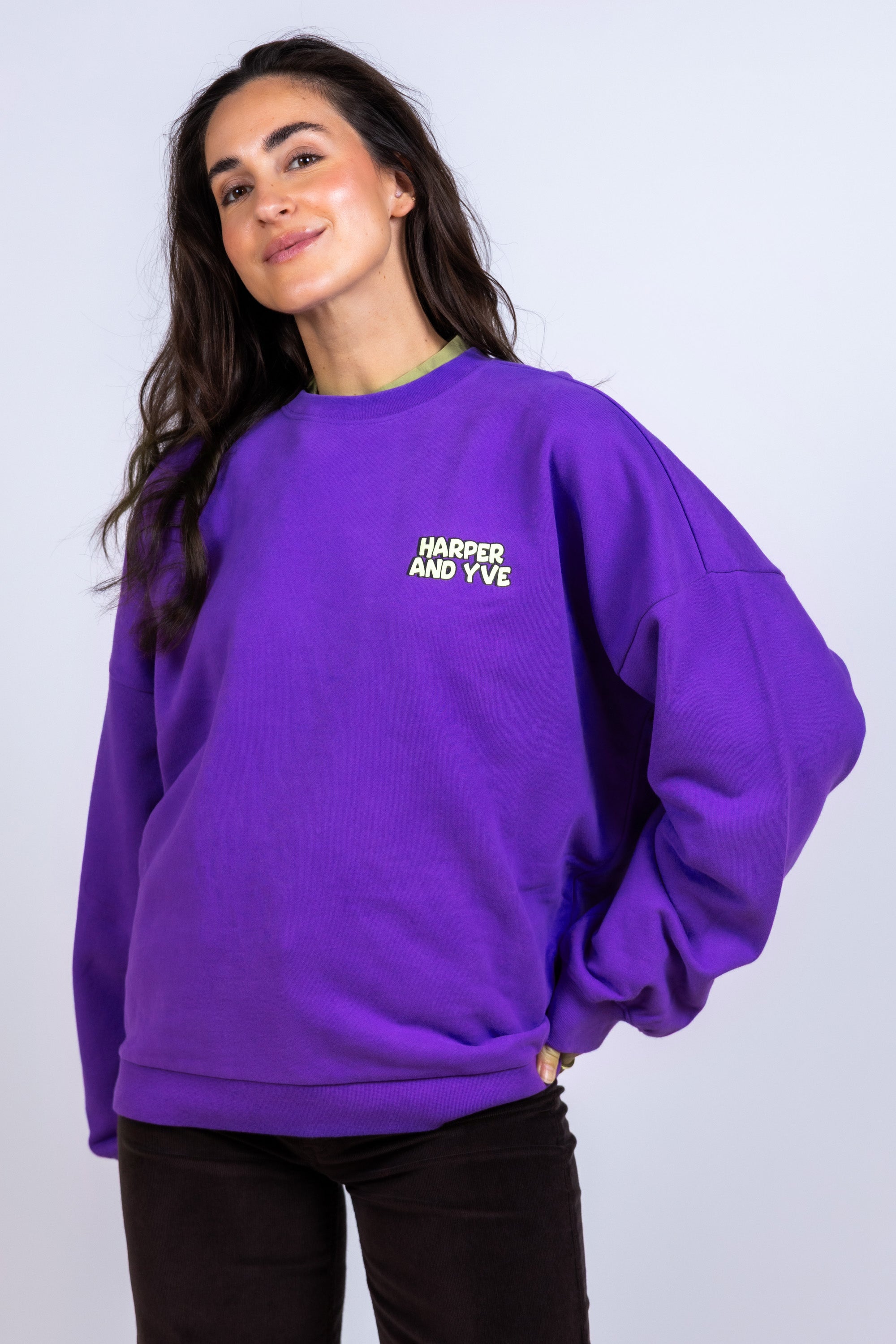 Sweater met logo - Paars