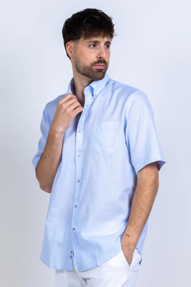 PAUL & SHARK PAUL & SHARK 26413127 Overhemd met strepen - Bleu