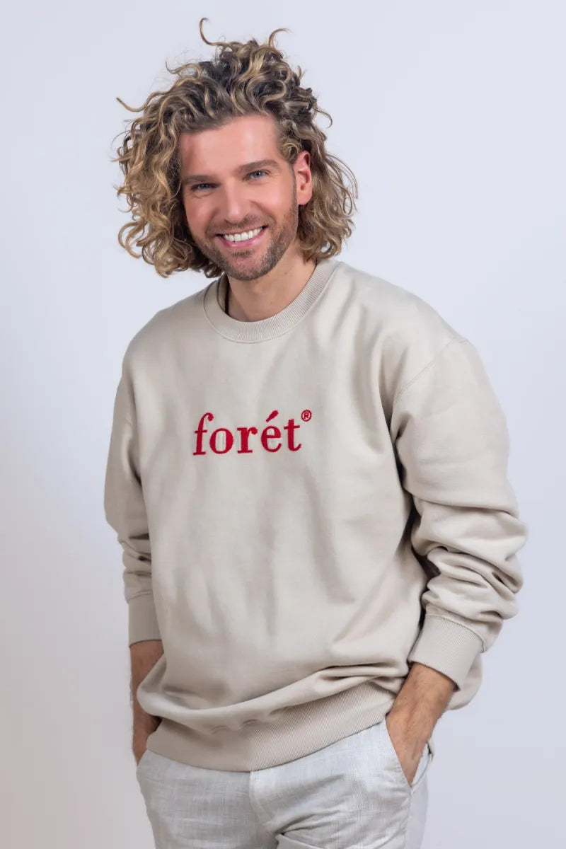 FORET FORET F7007 FORET F7007 Sweater met tekst - Beige