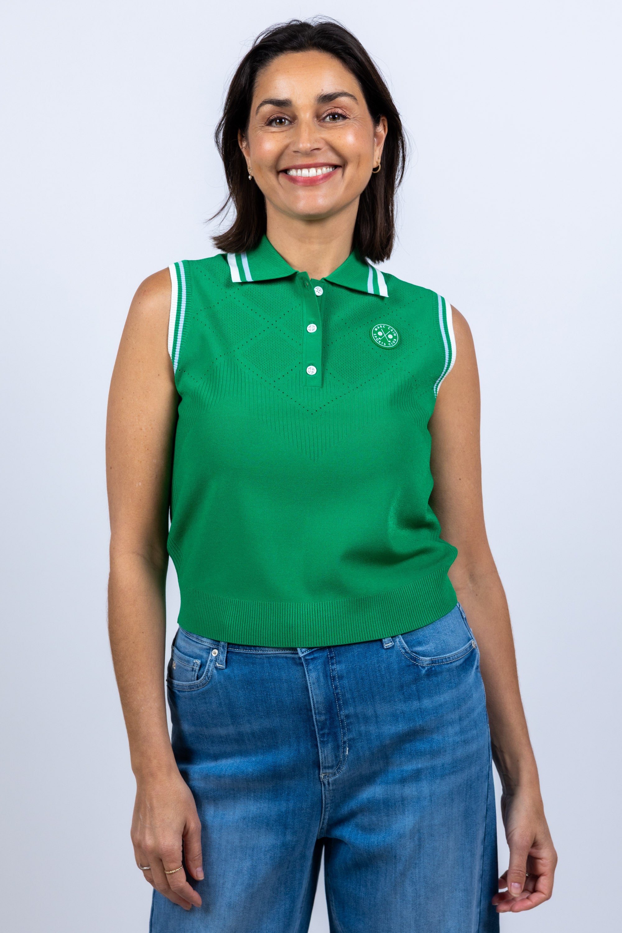 Mouwloos poloshirt - Smaragd/biljart