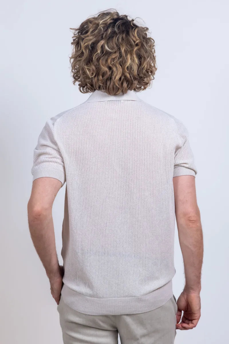 GRAN SASSO GRAN SASSO 57180-20611 Gebreid shirt met knopen - Beige