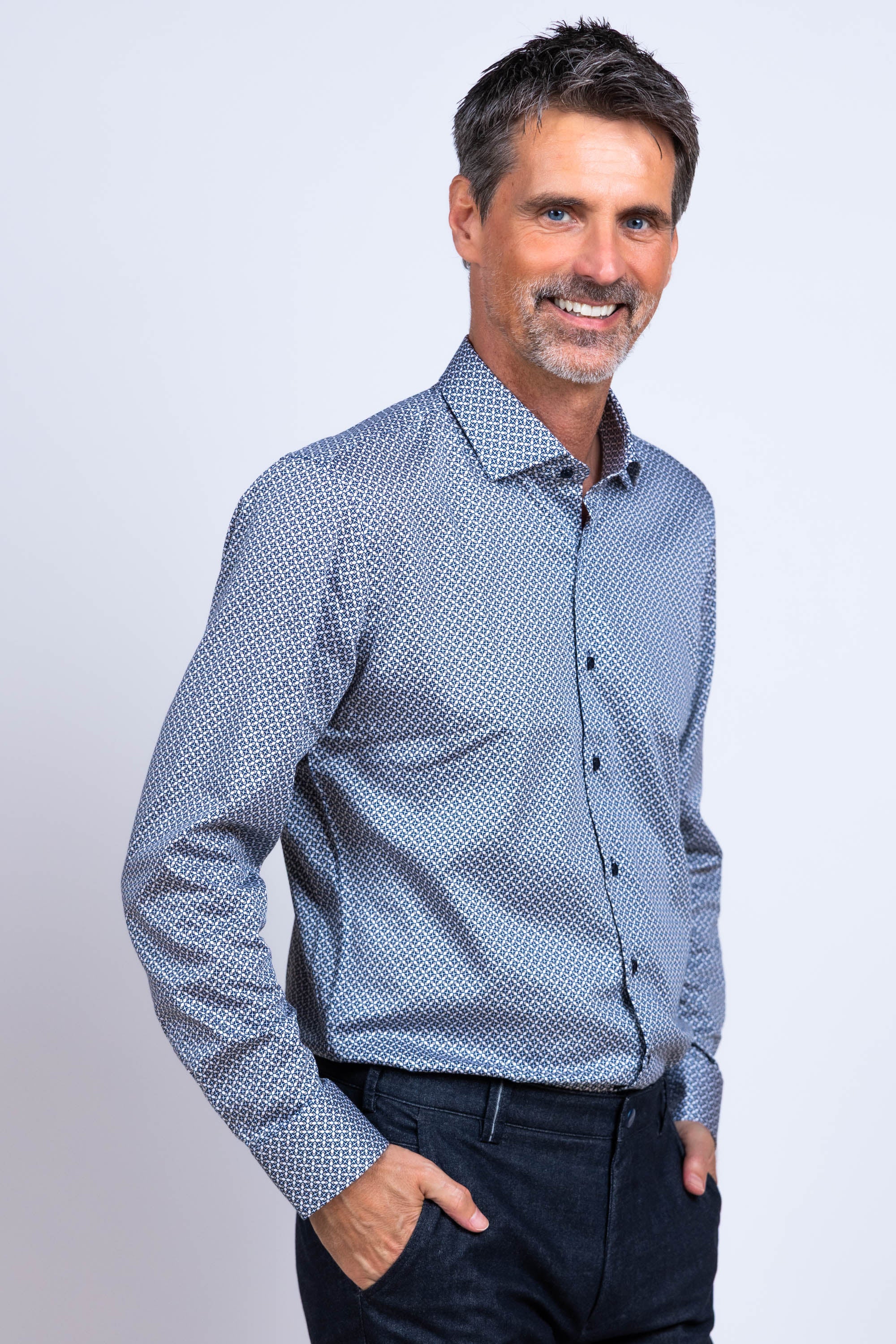 Overhemd met print - Marine