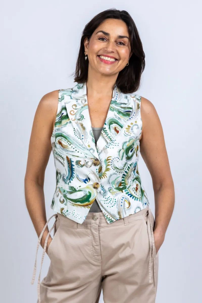 MARELLA MARELLA MELODIA Gilet met print - Ecru